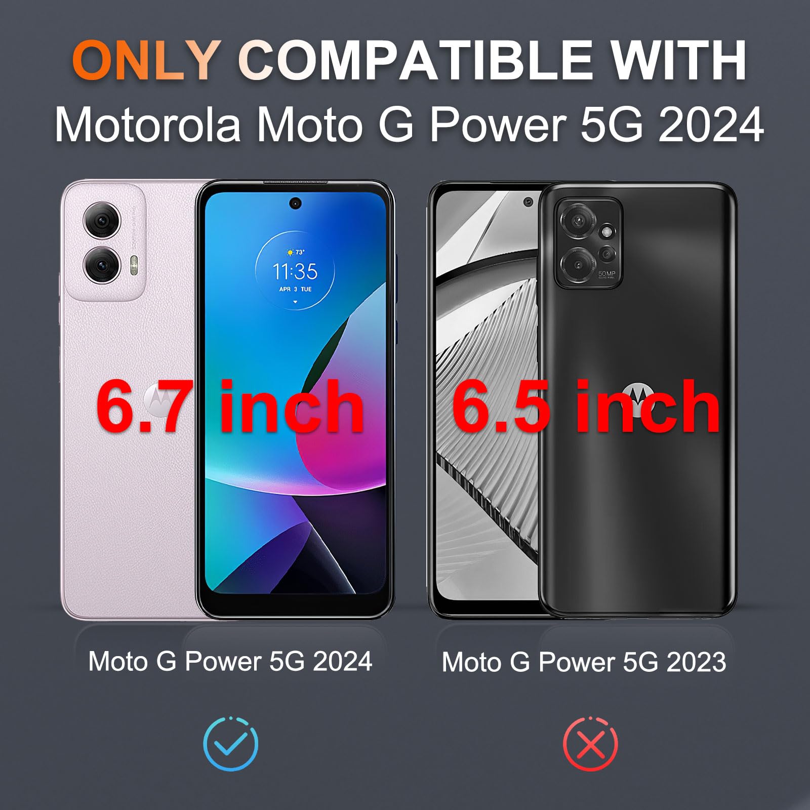 For Motorola Moto G Power 5G 2024 Case, Full Body Heavy Duty Rugged Shockproof Protective Phone Cover With Lanyard Strap, Temper