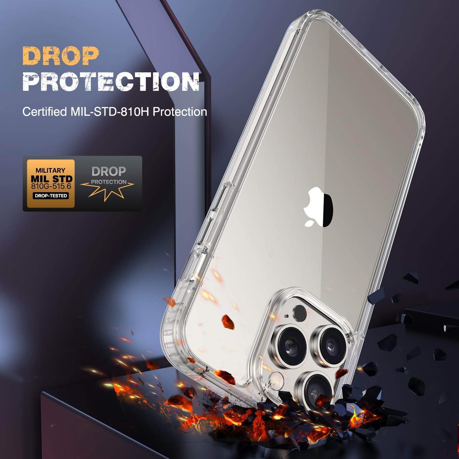 Diaclara Designed For Iphone 14 Pro Case, [With Privacy Screen Protector] [Anti Spy] [Military Grade Drop Protection] Heavy Duty