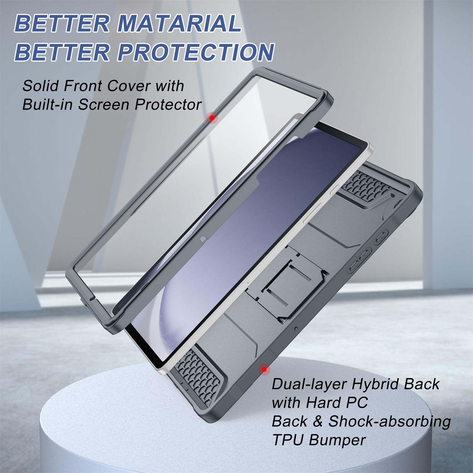 Soke Case For Samsung Galaxy Tab A9 Plus 2023, With Built In Screen Protector And Kickstand, Rugged Full Body Protective Cover F