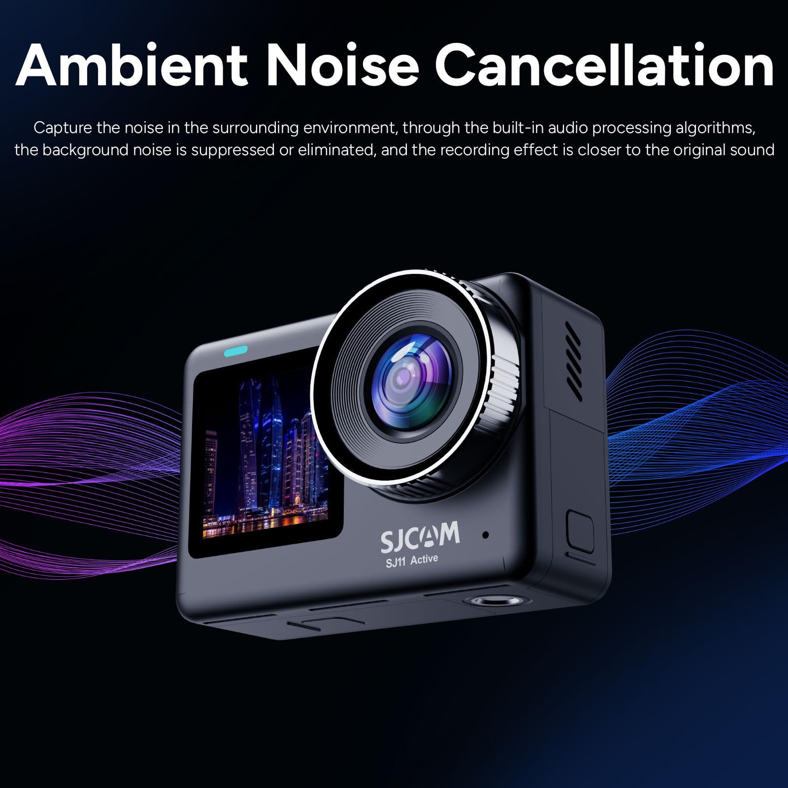 Sjcam Sj11 4K30Fps Action Camera With Active Hdr, Touch Screen, Ois+Eis Stabilization, 8X Zoom Adjustable Fov, 98Ft Waterproof U