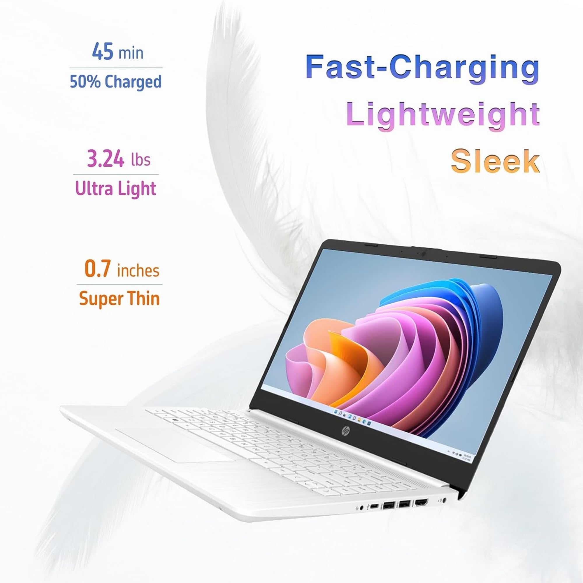 Hp Stream Laptop, 14'' Hd Display, Intel Celeron N4120 Processor, 16Gb Memory, 320Gb Storage (64Gb Emmc + 256Gb Card), 1 Year Of