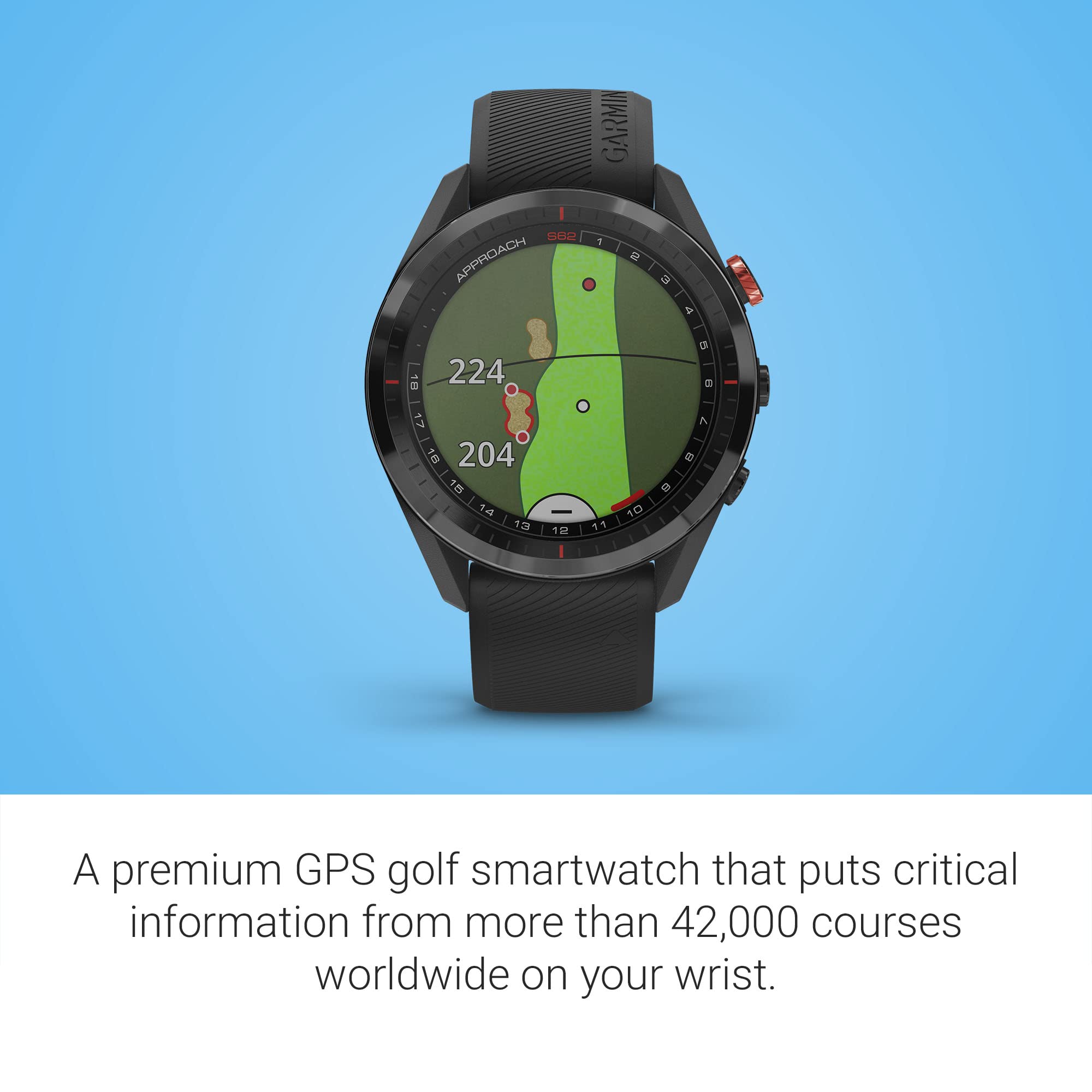 Garmin Approach S62 Bundle, Premium Golf Gps Watch With 3 Ct10 Club Tracking Sensors, Built In Virtual Caddie, Mapping And Full
