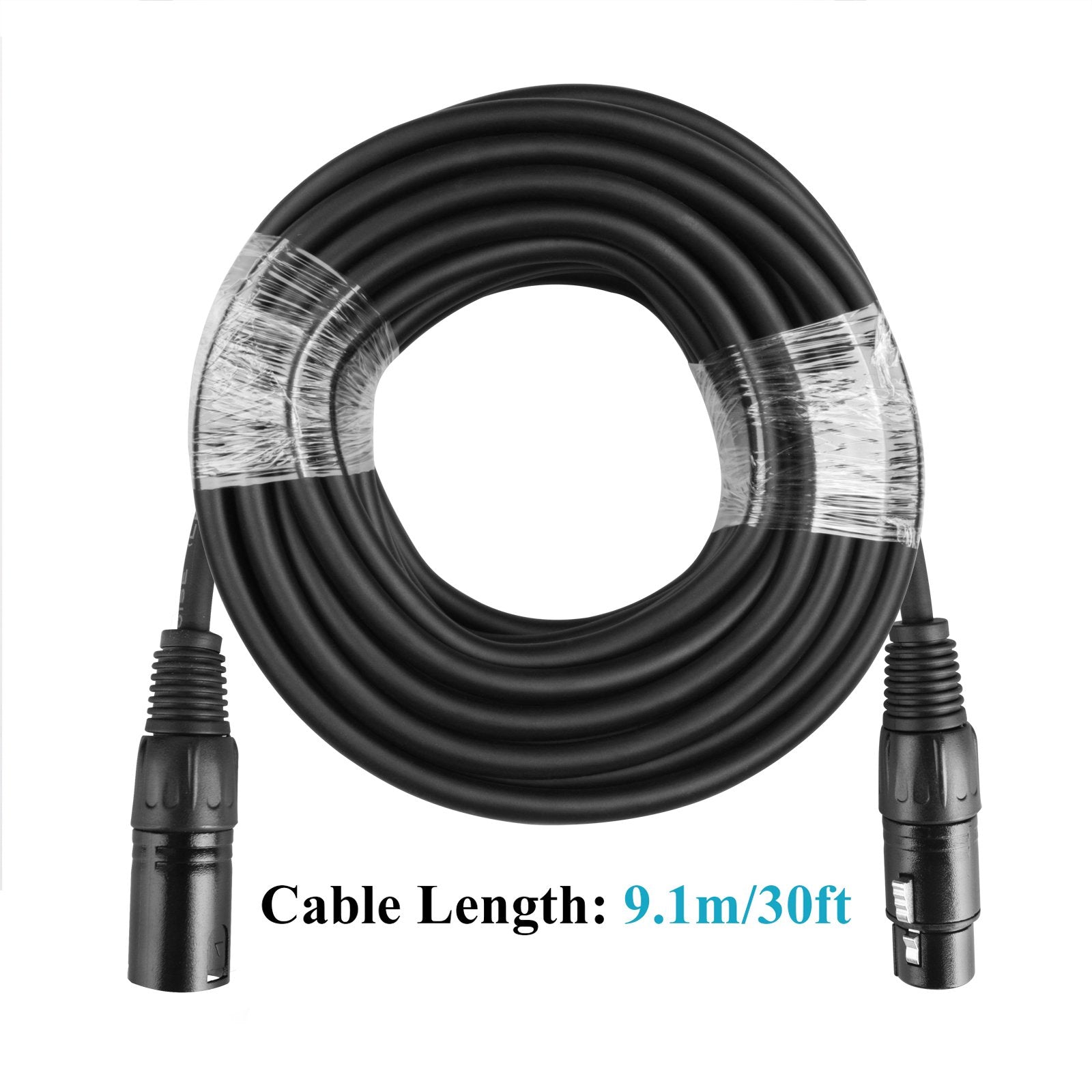 Mountain_Ark 30 Ft 3 Pin Dmx Cable With Male/Female Xlr Connector, Stage Lighting Data Signal Wire