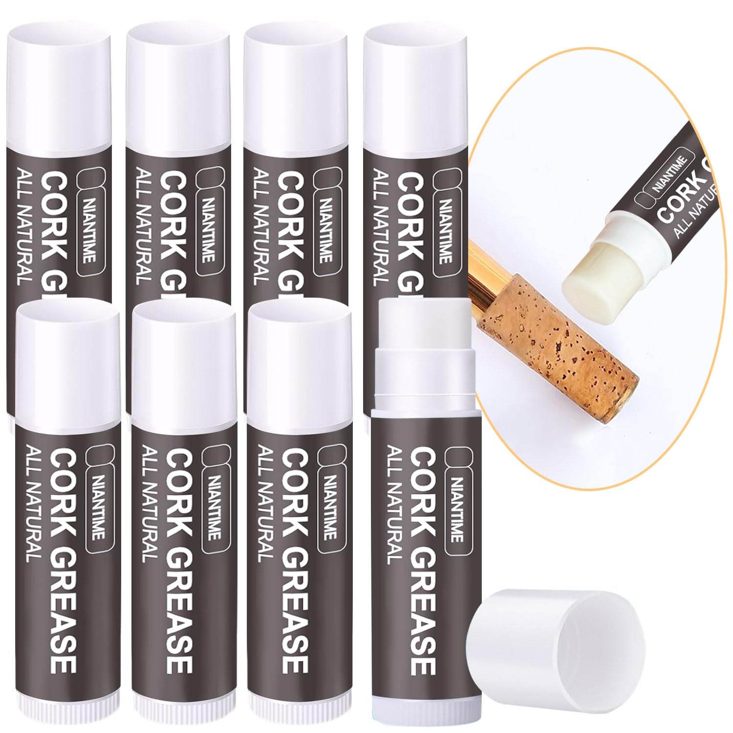 Saxophone Cork Grease, 8 pcs All-Natural Lubricating Tube Care Product for Clarinet Flute Oboes, Woodwind Instruments Accessory