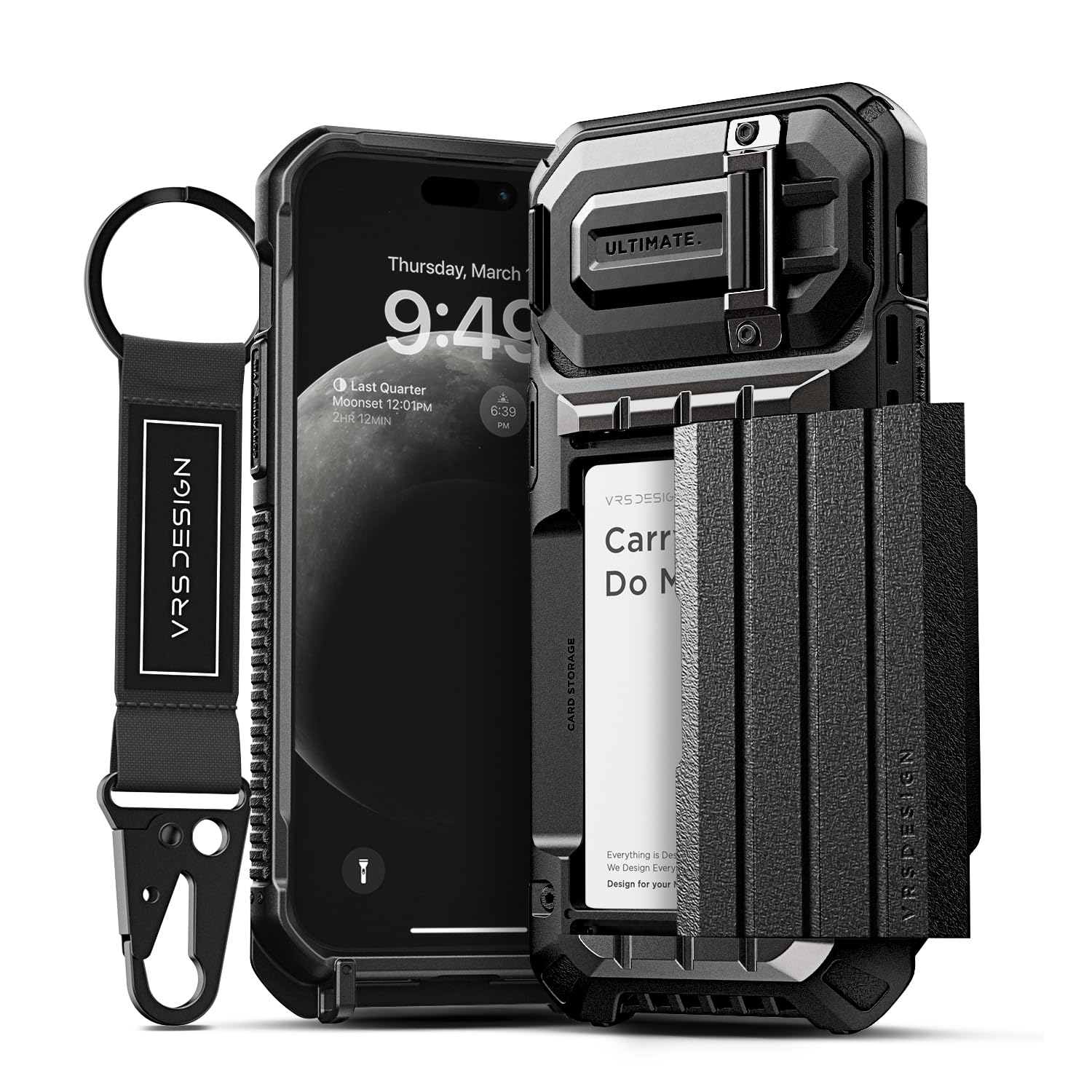 Vrs Design Damda Glide Ultimate For Iphone 15 Pro Max (2023), Premium Sturdy Fully Covered Camera Lens Protection Wallet Case Wi