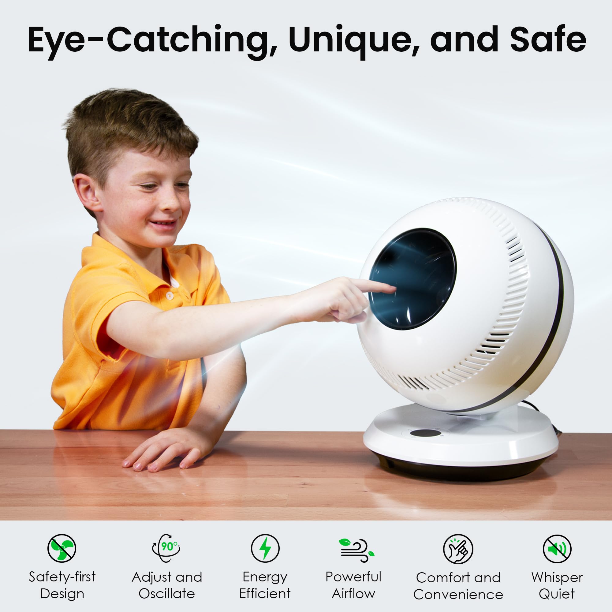 Greentech Qt7 Bladeless Fan   Whisper Quiet Air Circulator   Safe Around Pets And Children