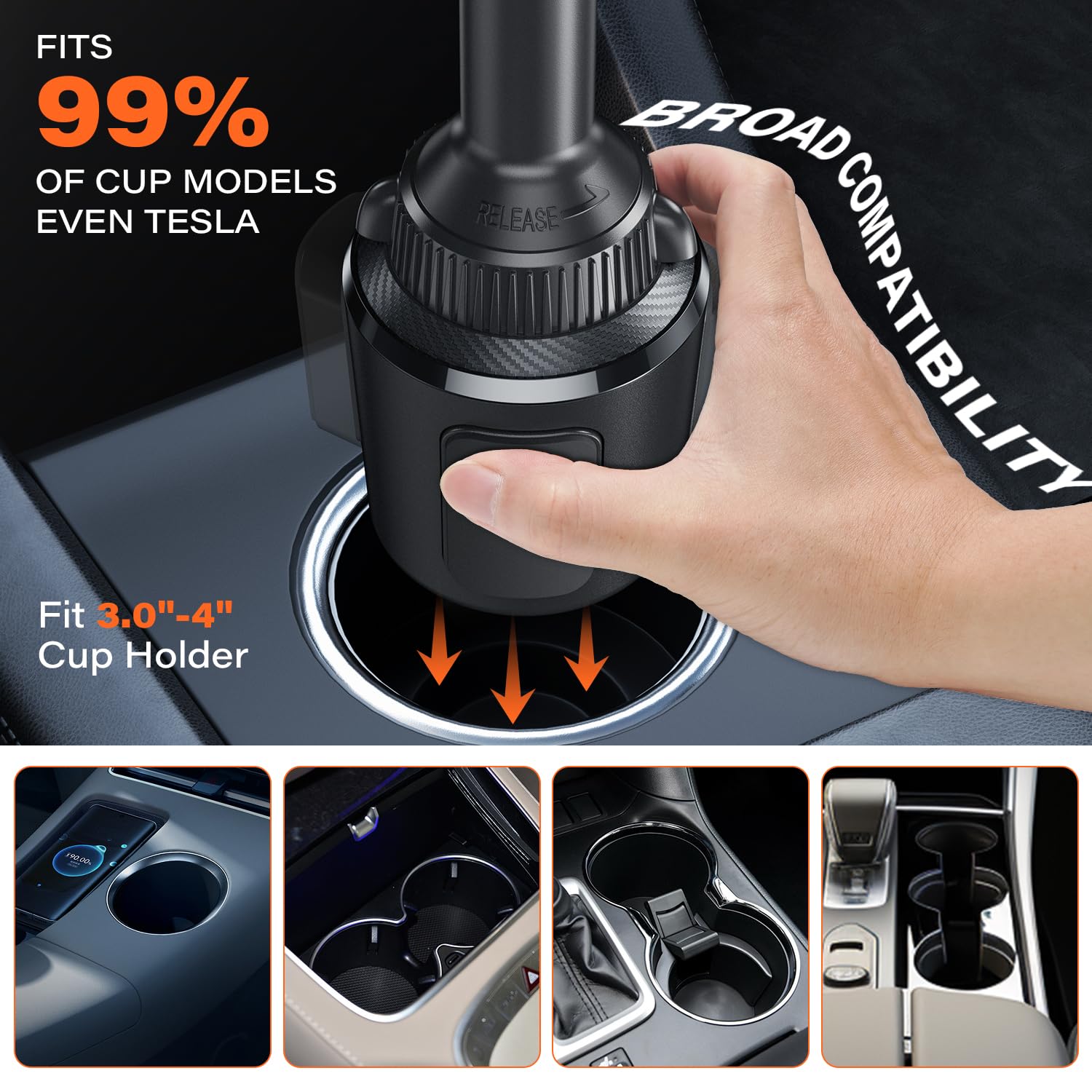 Apps2Car For Magsafe Cup Holder Phone Holder, [20 X N55 Magnets] Magnetic Cupholder Car Mount With Quick Extension Long Arm For