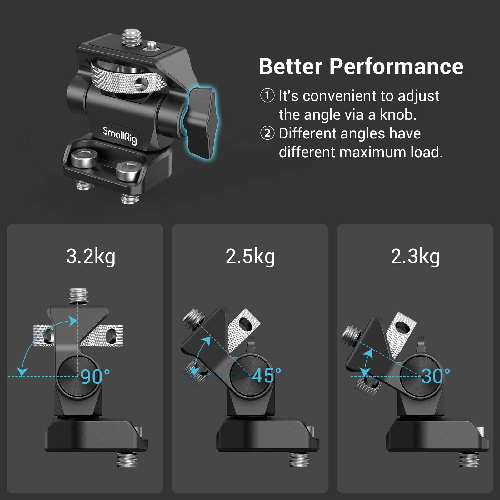 Smallrig Monitor Mount Swivel 360 And Tilt 180 Adjustable Bracket With 1/4- 20 Screws For 5 And 7 Monitor - 2904B