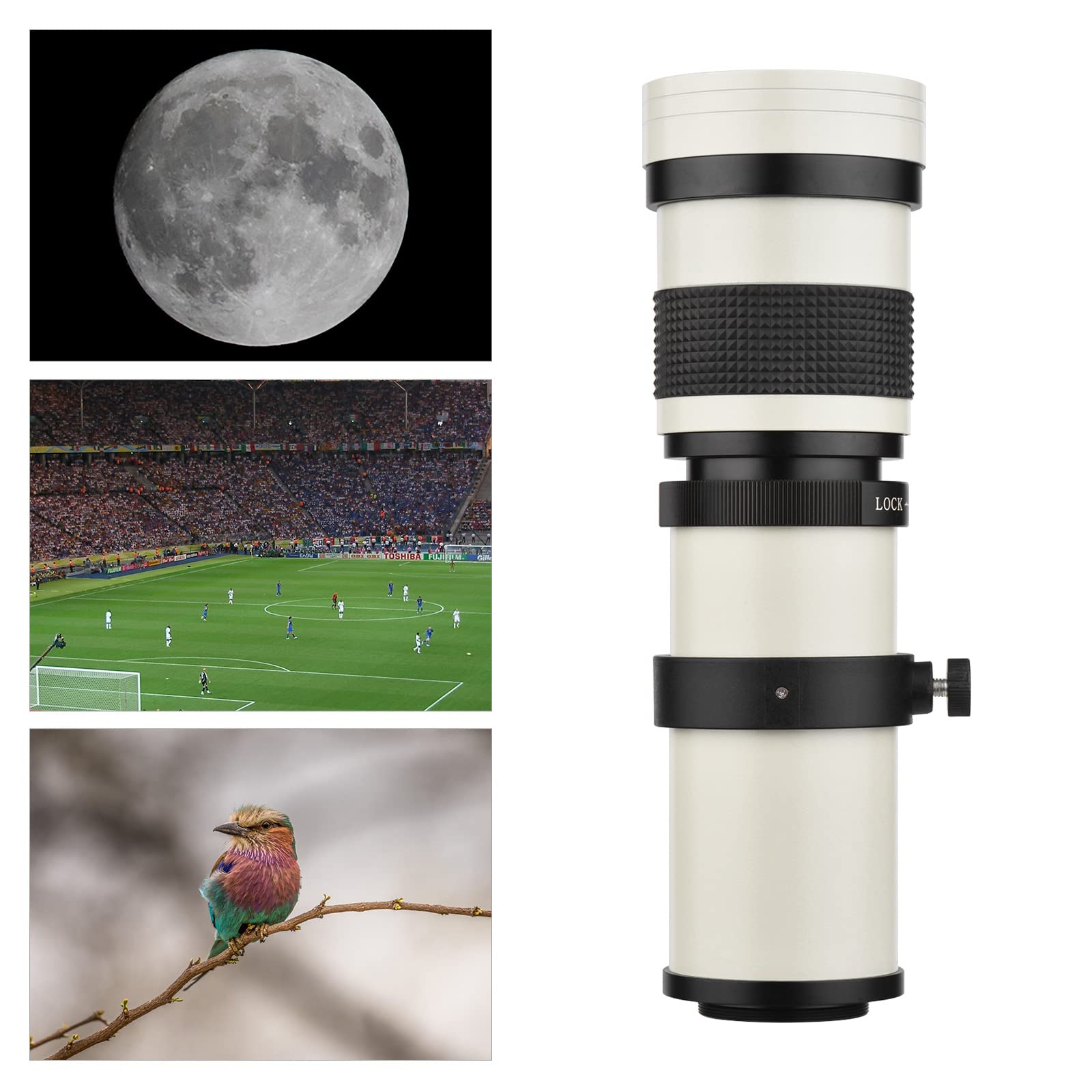 Andoer Camera Mf Super Telephoto Zoom Lens F/8.3 16 420 800Mm T2 Mount With Ai Mount Adapter Ring Universal 1/4 Thread Replaceme