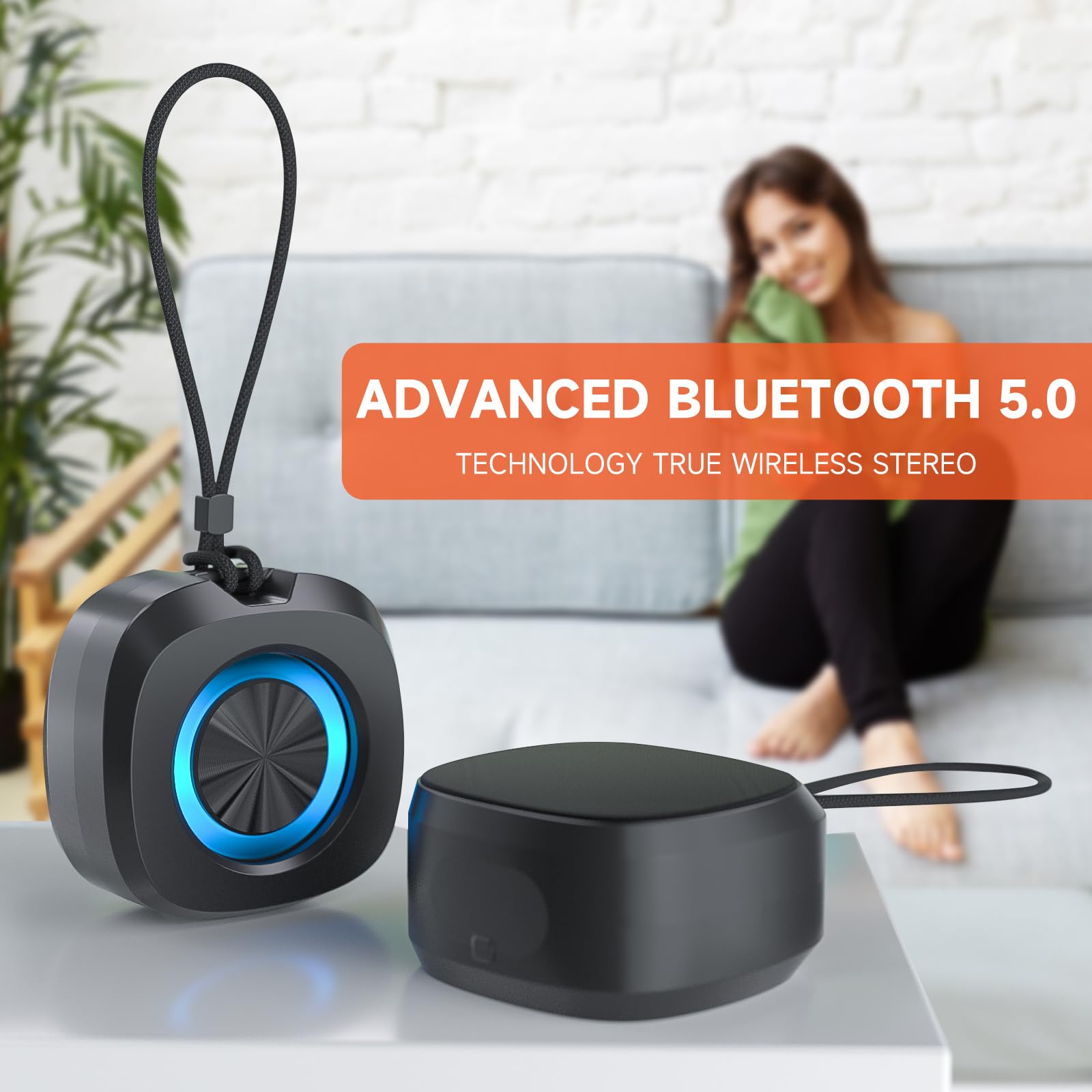 Bluetooth Speaker, Portable Wireless Speaker, Ipx5 Waterproof Speakers Loud Stereo Sound With Rgb Lights Tws Speakers Long Playt