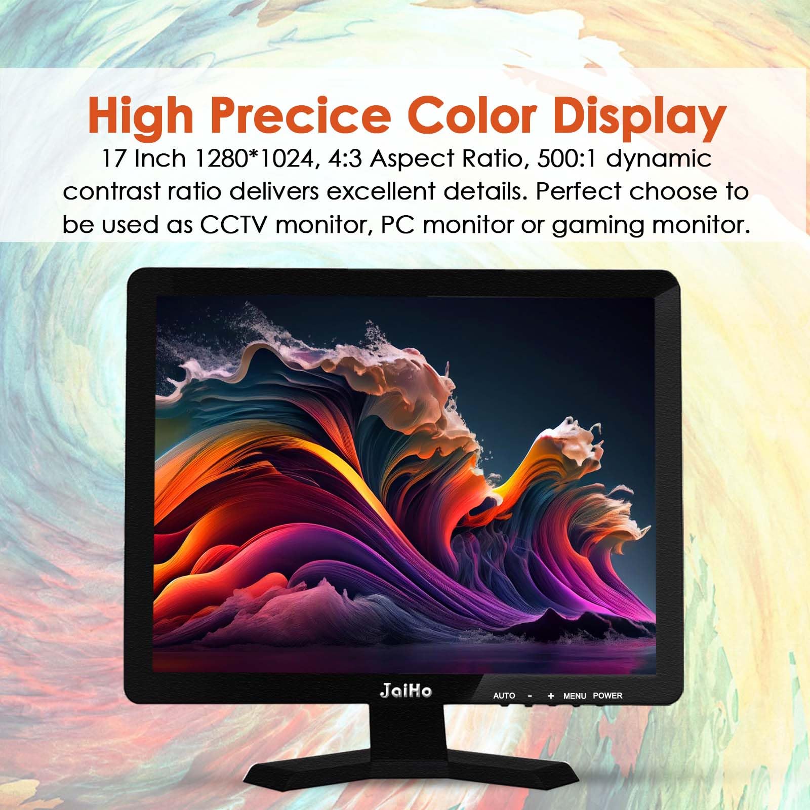 Jaiho 17 Inch Pc Monitor Tft Lcd Monitor   1280 X 1024 Resolution 4:3 Hdmi Monitor Color Display Screen With Hdmi/Vga/Bnc/Av/Usb