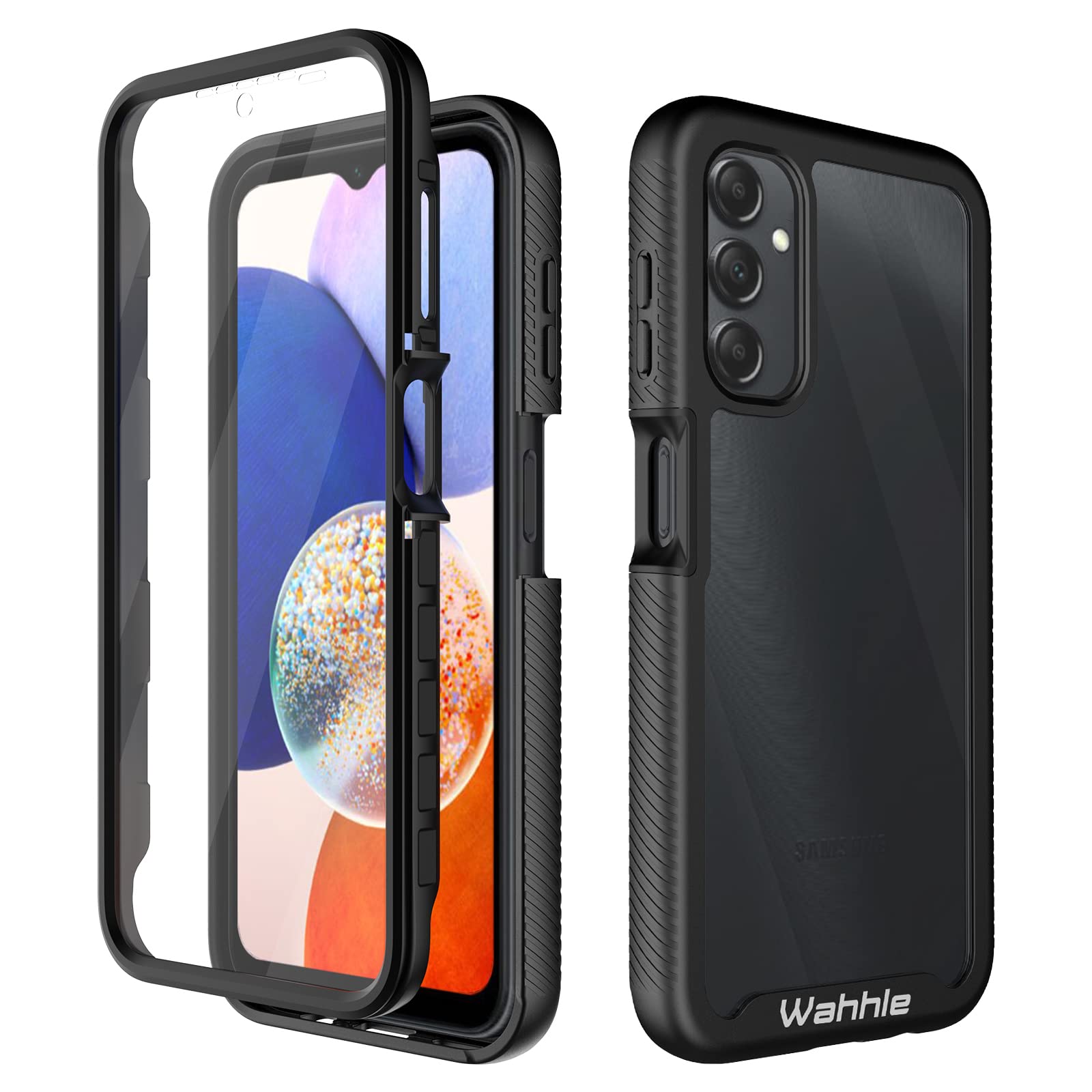 Wahhle Compatible With Samsung Galaxy A14 5G Case, Built In Screen Protector Full Body Shockproof Slim Fit Bumper Protective Pho