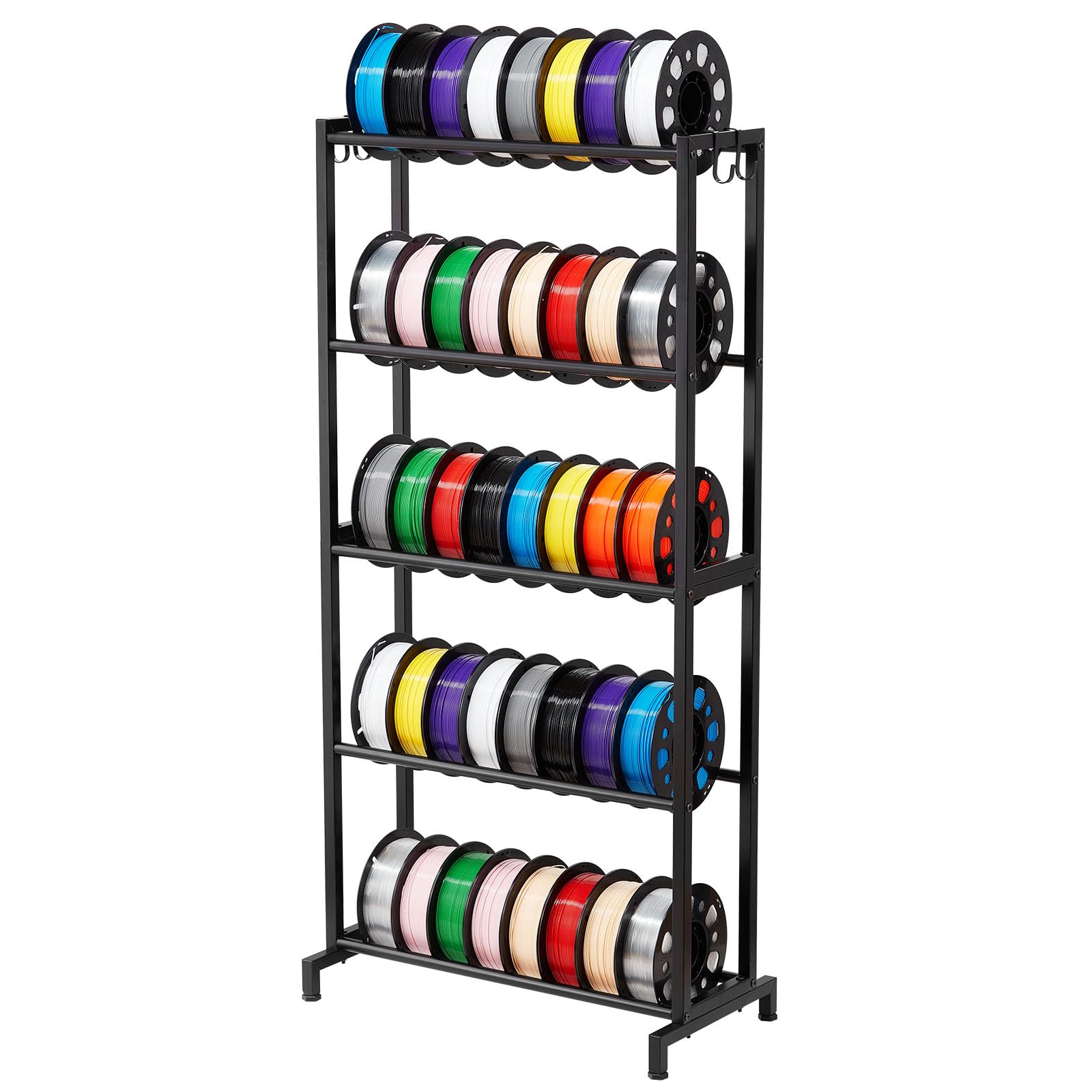 VEVOR 3D Printer Filament Storage Rack, 5 Tier Heavy Duty Storage Shelves for 3D Printing Filaments, Filament Spool Holders Rack