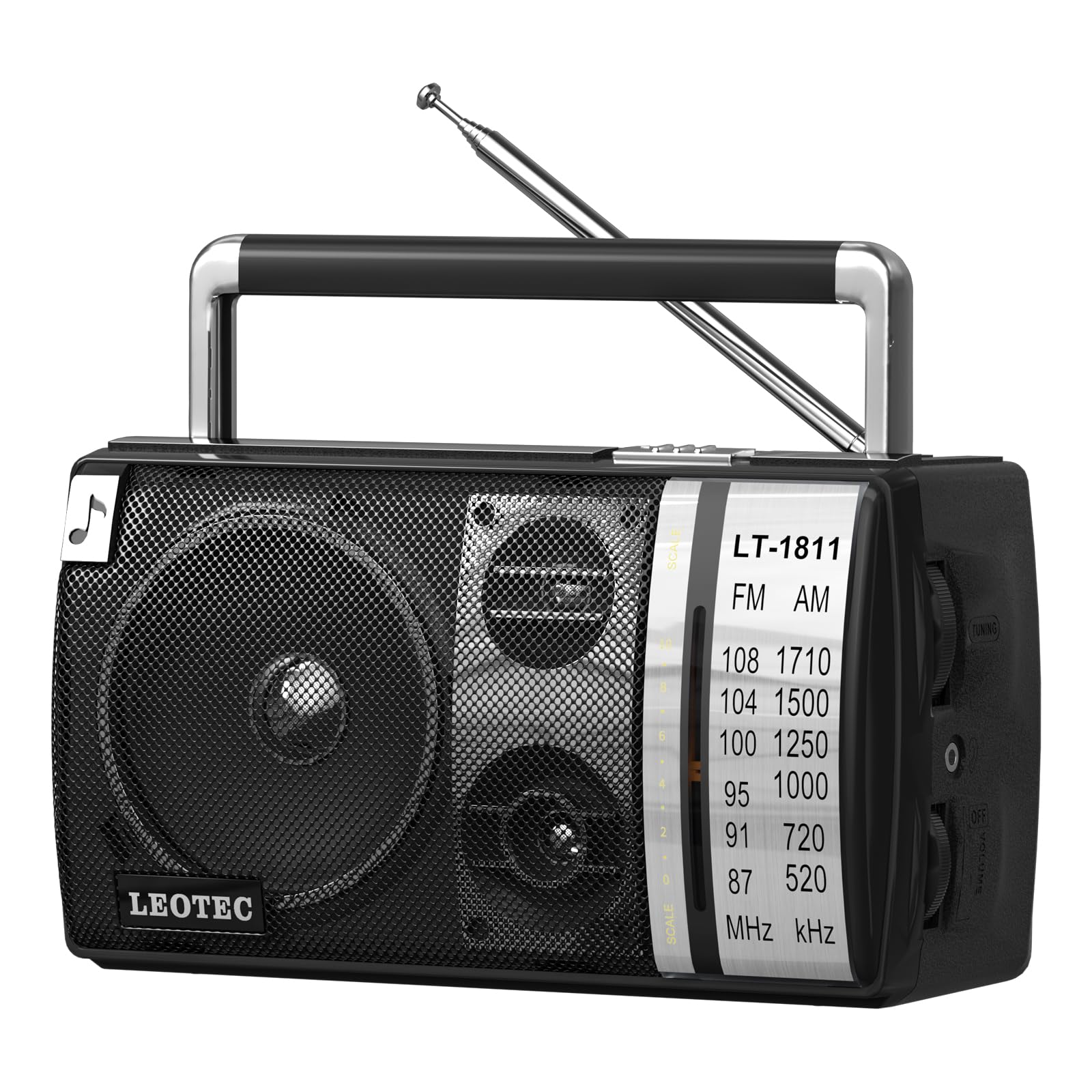 Leotec Am Fm Radio, Portable Bluetooth Radio, Plug In Wall Or Battery Operated Best Reception With Headphone Jack, Handheld Grea