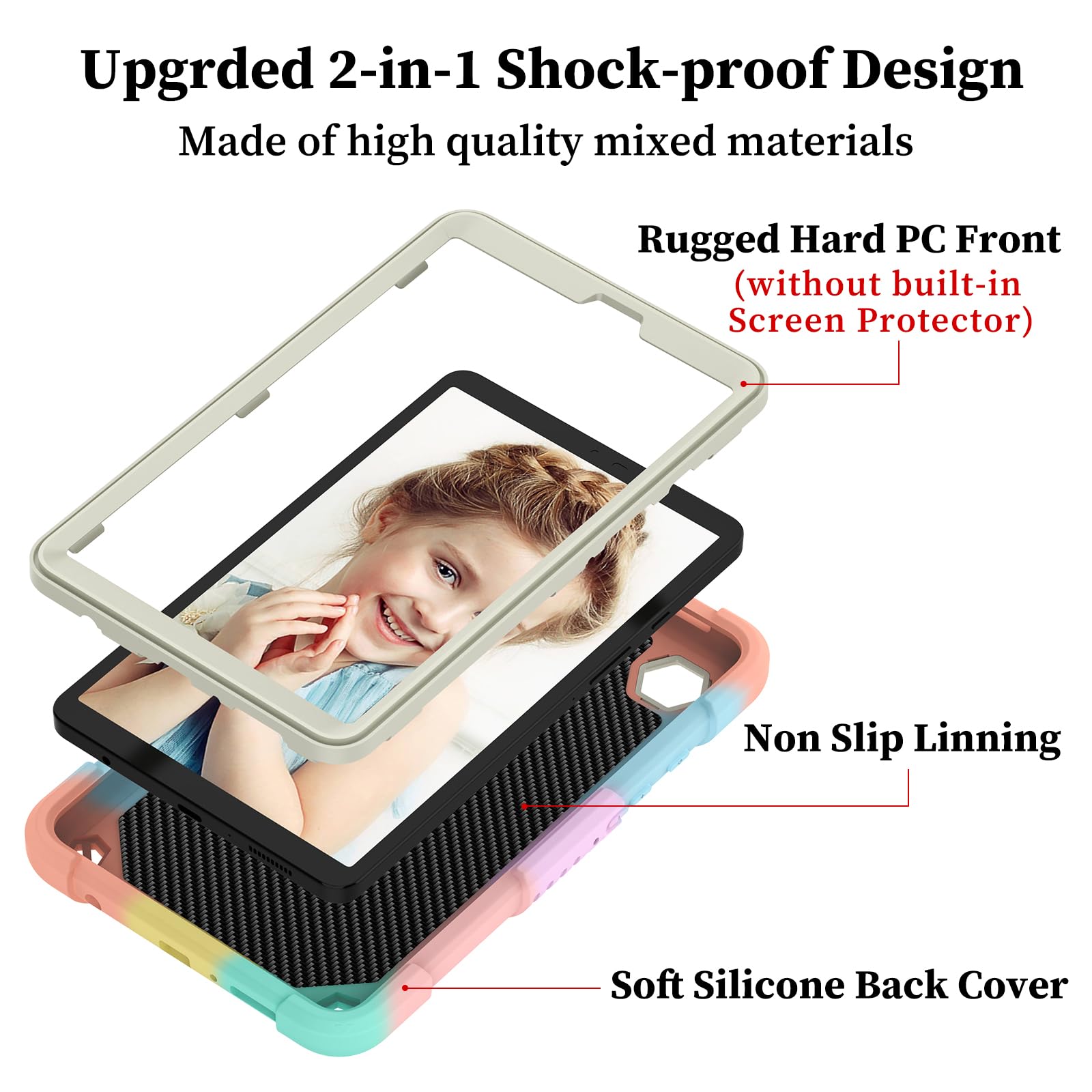 Hogenl Cover For Samsung Galaxy Tab A9 8.7 Inch Case For Kids Girl, Galaxy Tab A9 2023 Released With Butterfly Stand Shoulder St