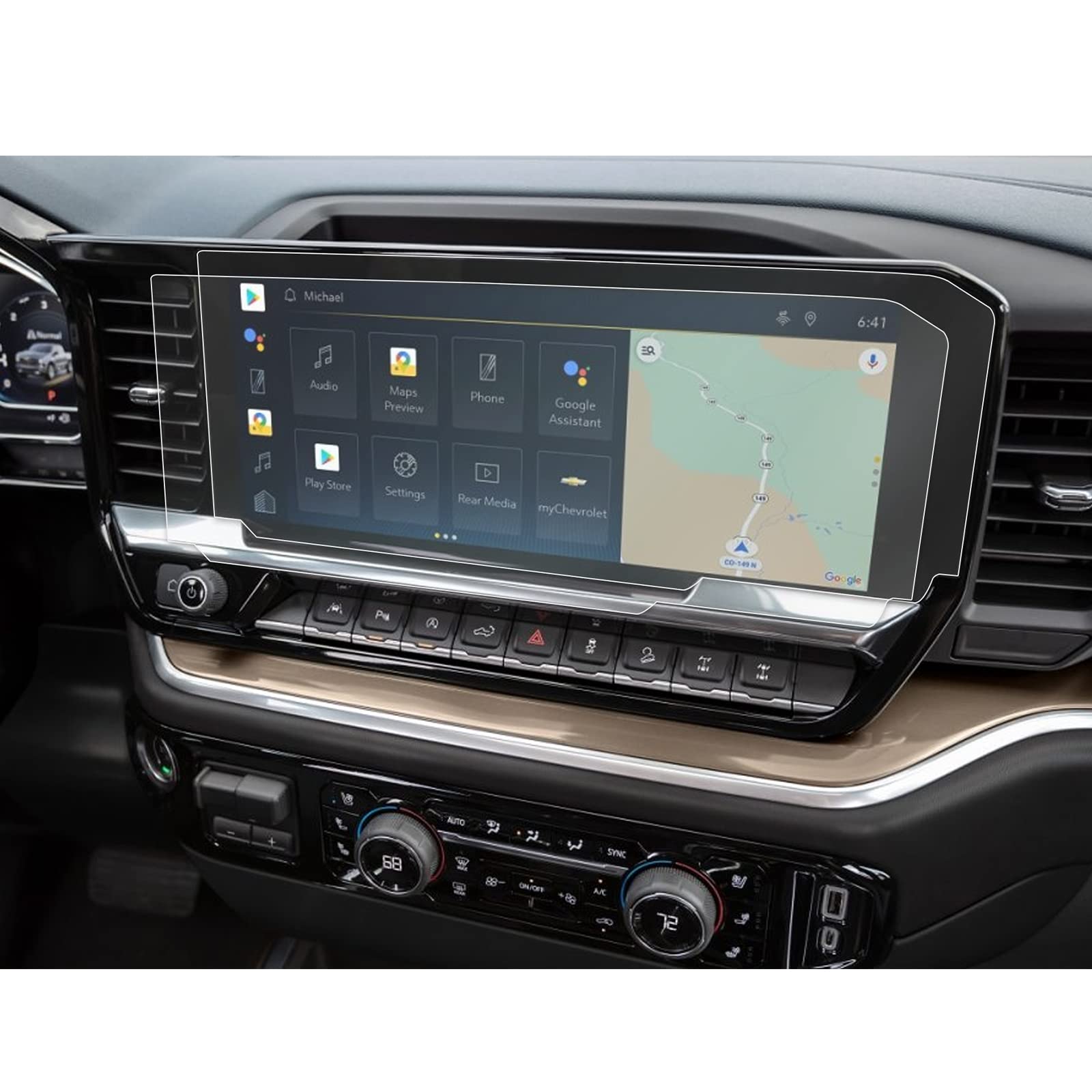 Yee Pin 2022 2023 2024 2025 Silverado Screen Protector For Silverado 13.4'' Diagonal Infotainment Touchscreen Compatible For Chevy Silverado Pickup Truck Lt, Rst, Lt Trail Boss, Ltz, Zr2, High Country