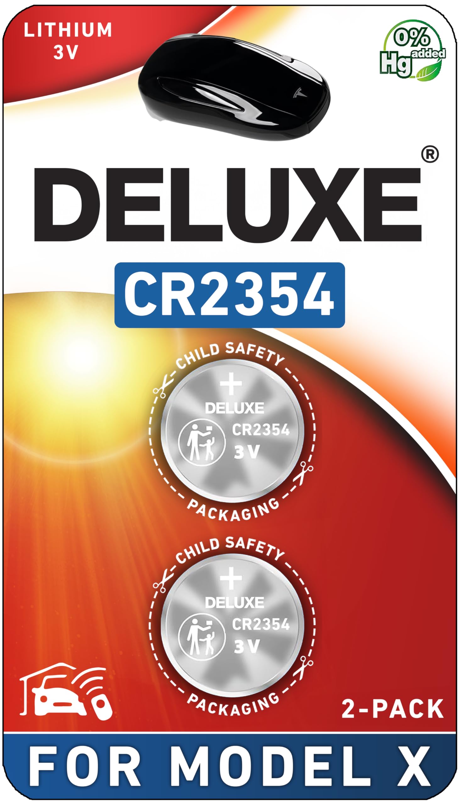Key Fob Replacement Batteries For Tesla Model X & X Plaid (Cr2354 Remote Oem Battery) (Pack Of 2)