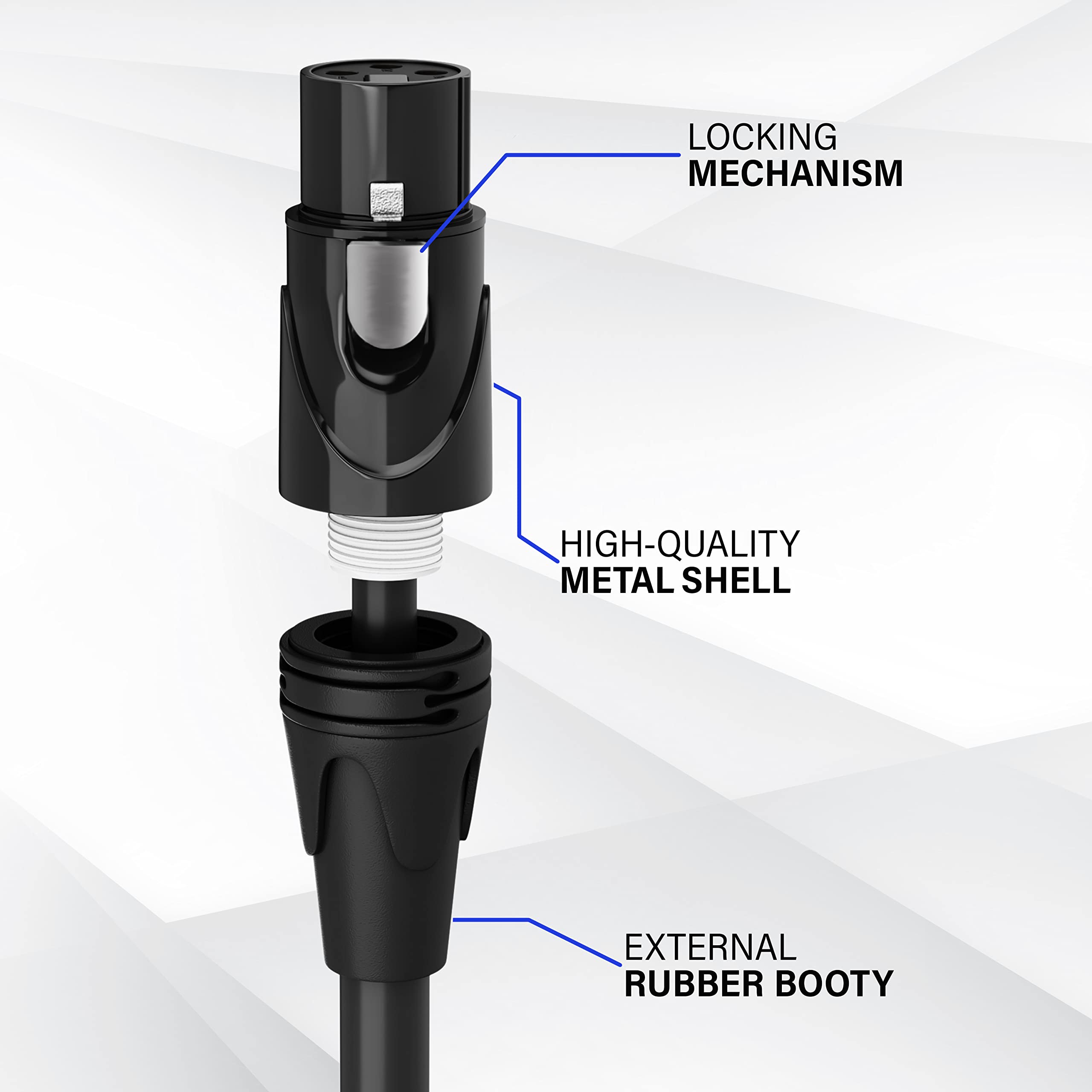 Lyxpro 10 Feet Xlr Microphone Cable Balanced Male To Female 3 Pin Mic Cord For Powered Speakers Audio Interface Professional Pro