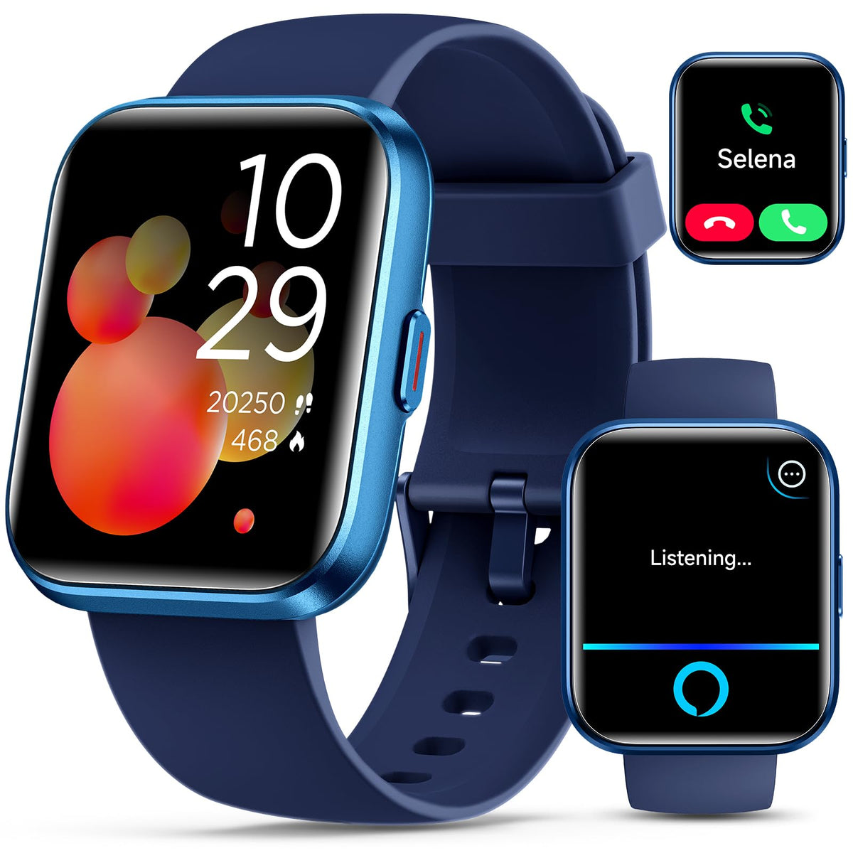 Smartwatch For Women/Men, Compatible With Android & Iphone, 1.8'' Fitness Tracker Watch With Alexa, Call & Notification Alerts, 