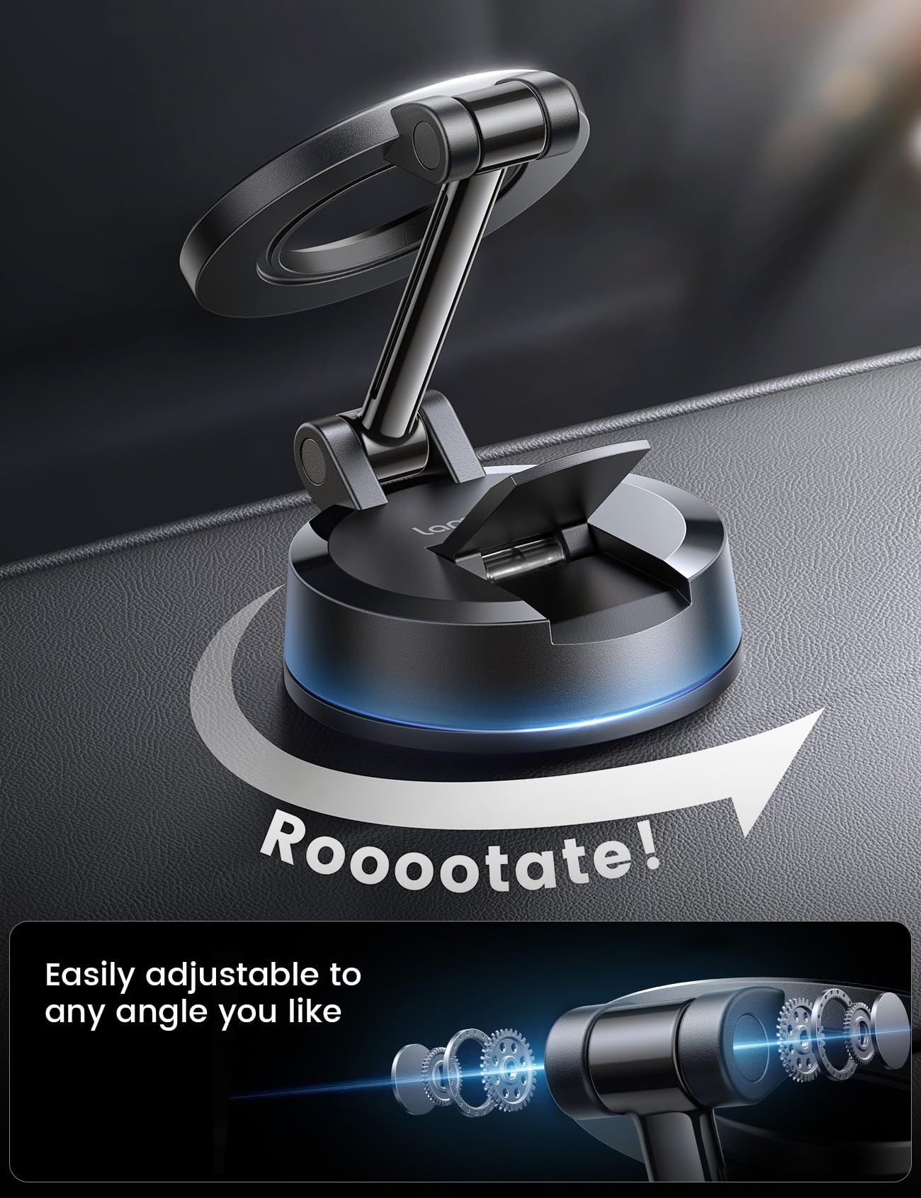 Lamicall For Magsafe Car Mount [70Lbs Powerful Suction] Magnetic Phone Holder For Car, 360 Rotation Suction Cup Phone Mount Dash