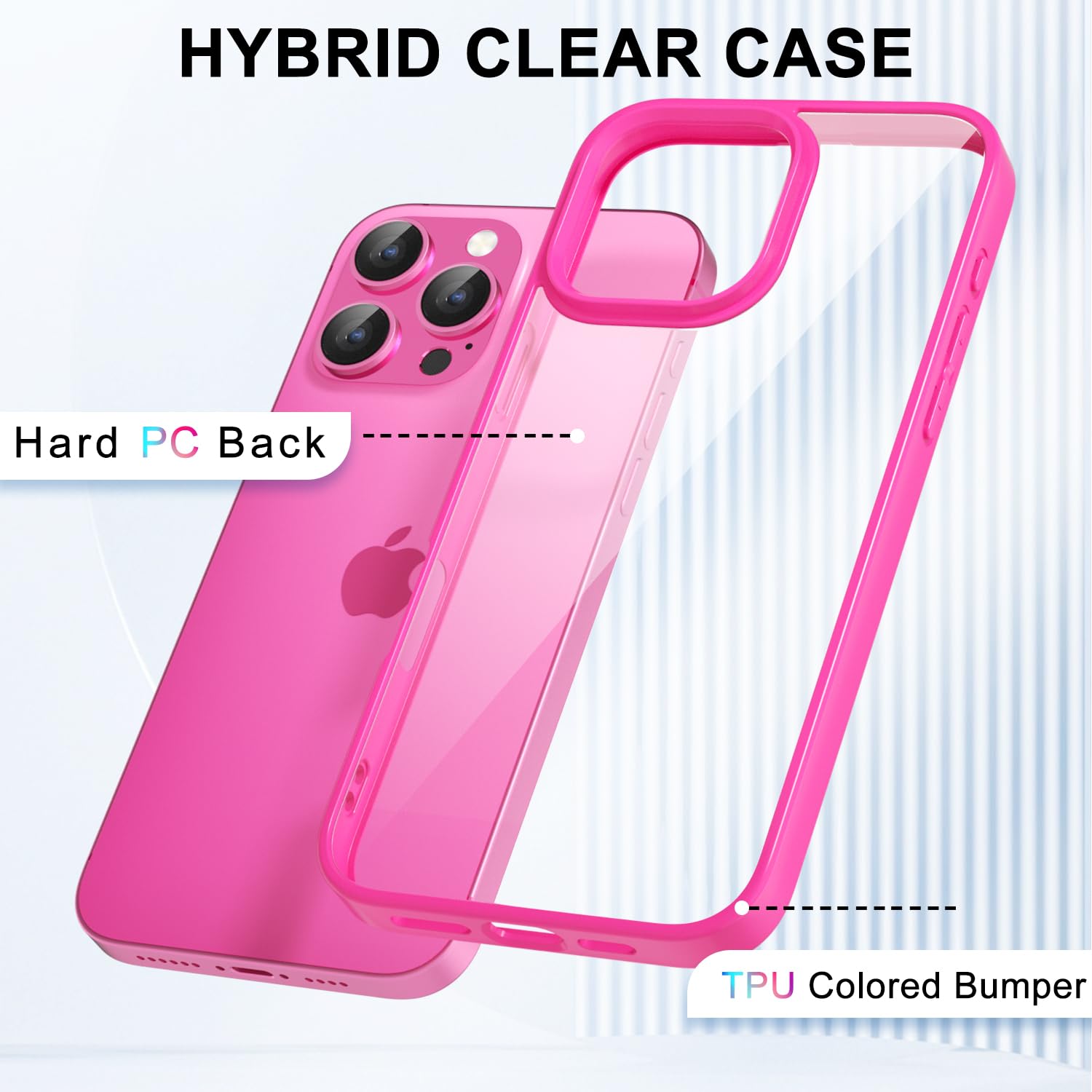 Loeoel For Iphone 16 Pro Max Case Clear, Transparent Hybrid 16 Pro Max Case [Hard Plastic & Soft Silicone Bumper] Acrylic Non Ye