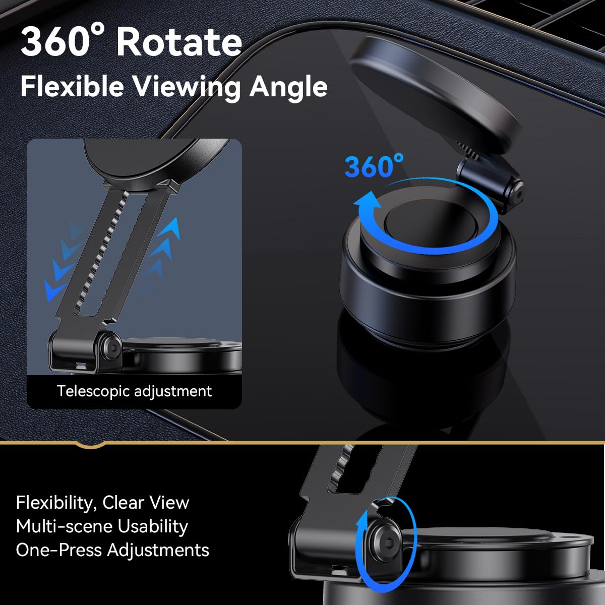 360Rotating Electric Vacuum Magnetic Suction Phone Holder, Xo Foldable Car Phone Mount,Strong Magnetic Car Phone Holder For Ipho