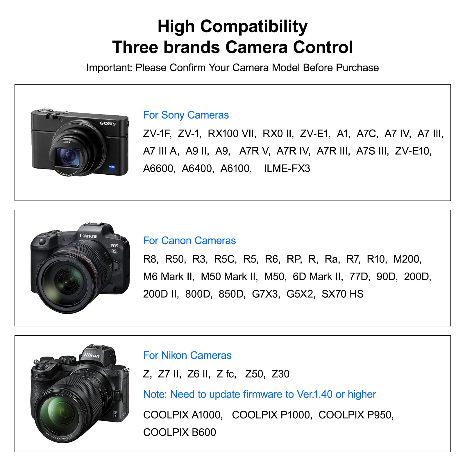 Newmowa Wireless Remote Control Shooting Grip & Mini Tripod For Sony Zv-1, Zv-1F, A7 Iii, A7R Iii, A9, A6100, Rx100 Vii, Canon E