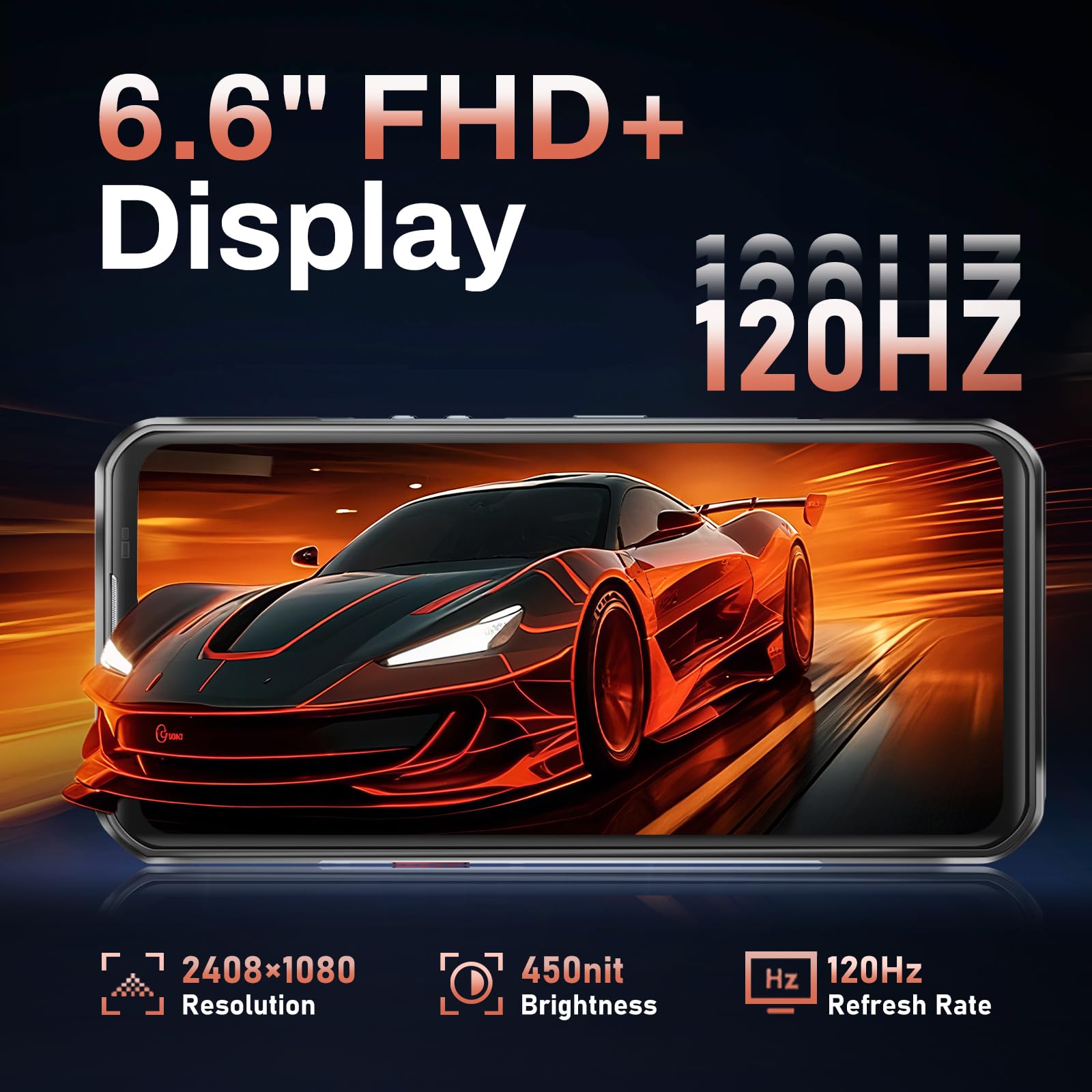 Oukitel Wp55 Android 15 Rugged Phone Unlocked 5G- 36Gb+256Gb/Tf 2Tb Rugged Smartphone, 11000Mah(33W) Battery, 6.6'' Fhd+120Hz Di