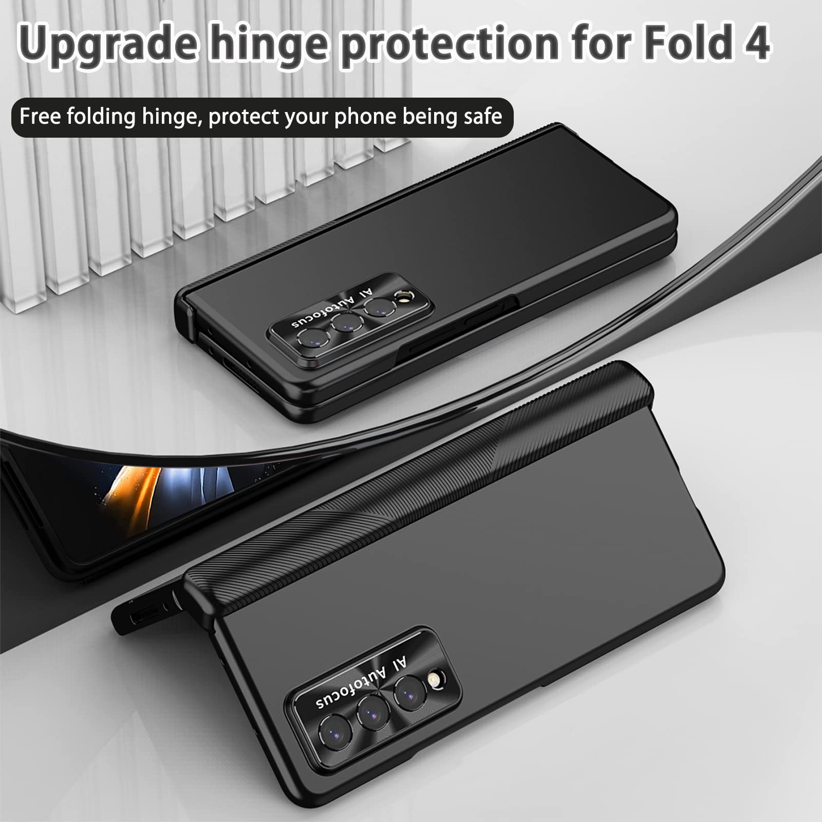 Ninki Compatible Samsung Galaxy Z Fold 4 5G Case With S Pen & 2 Hinge Protection,Magnetic Plating Protective Cover With Screen P
