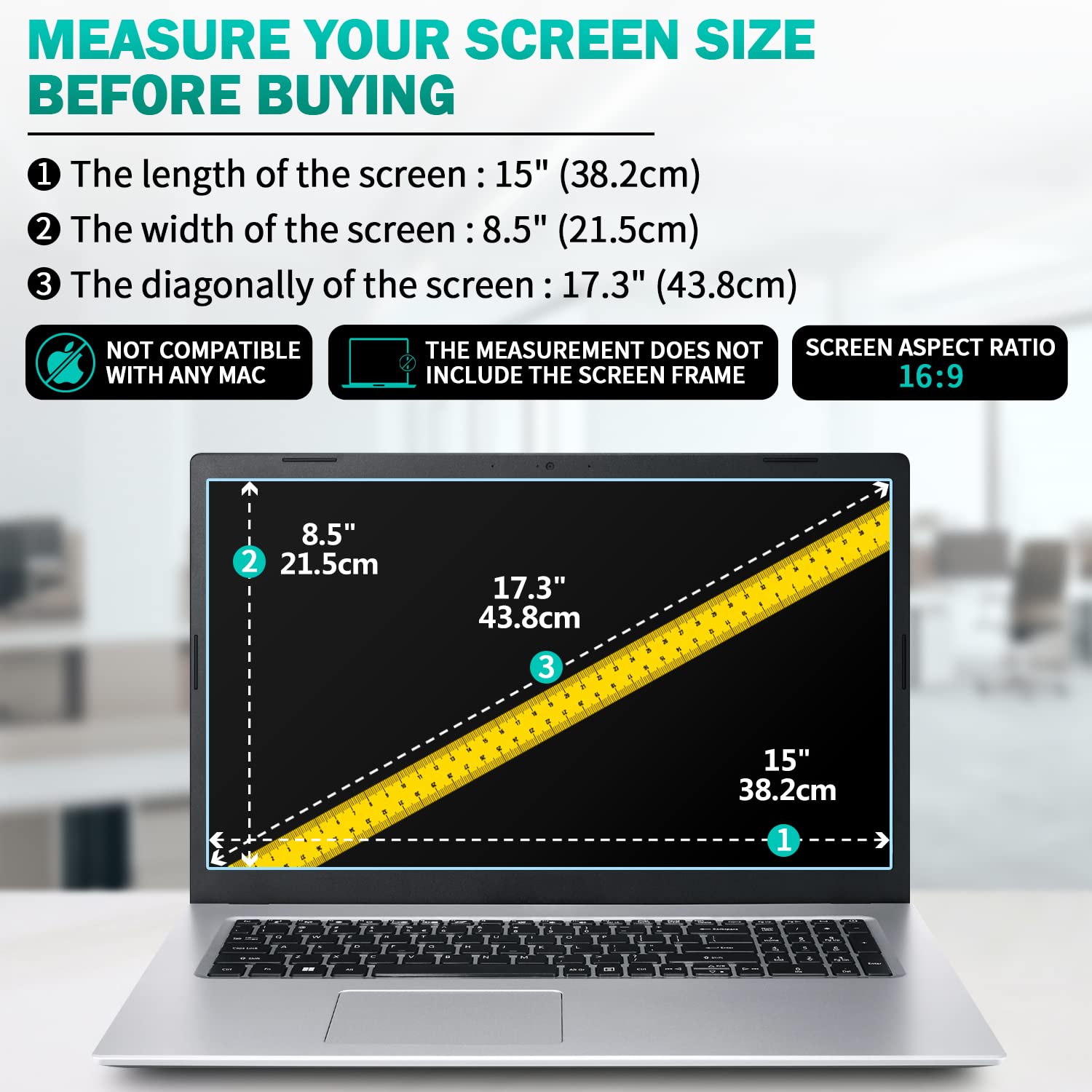F Forito 2 Pack 17.3 Inch Anti Blue Light Laptop Screen Protector, Compatible With 17.3    Hp/Lenovo/Acer/Asus/Msi Laptop With 1