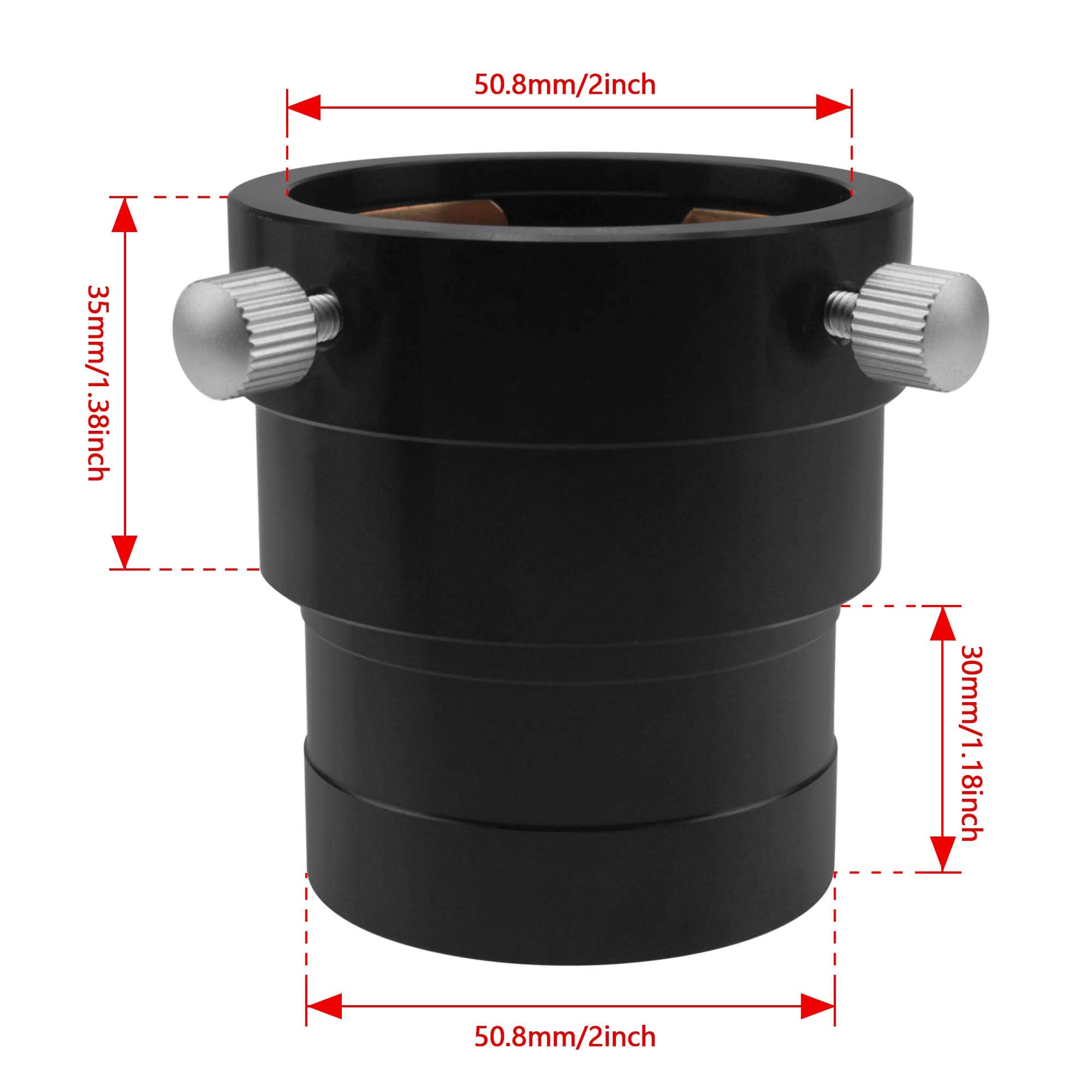 Astromania 2 Inch Telescope Eyepiece Extension Tube Adapter   Optical Length 35Mm   With Standand 2 Inch Filter Threads