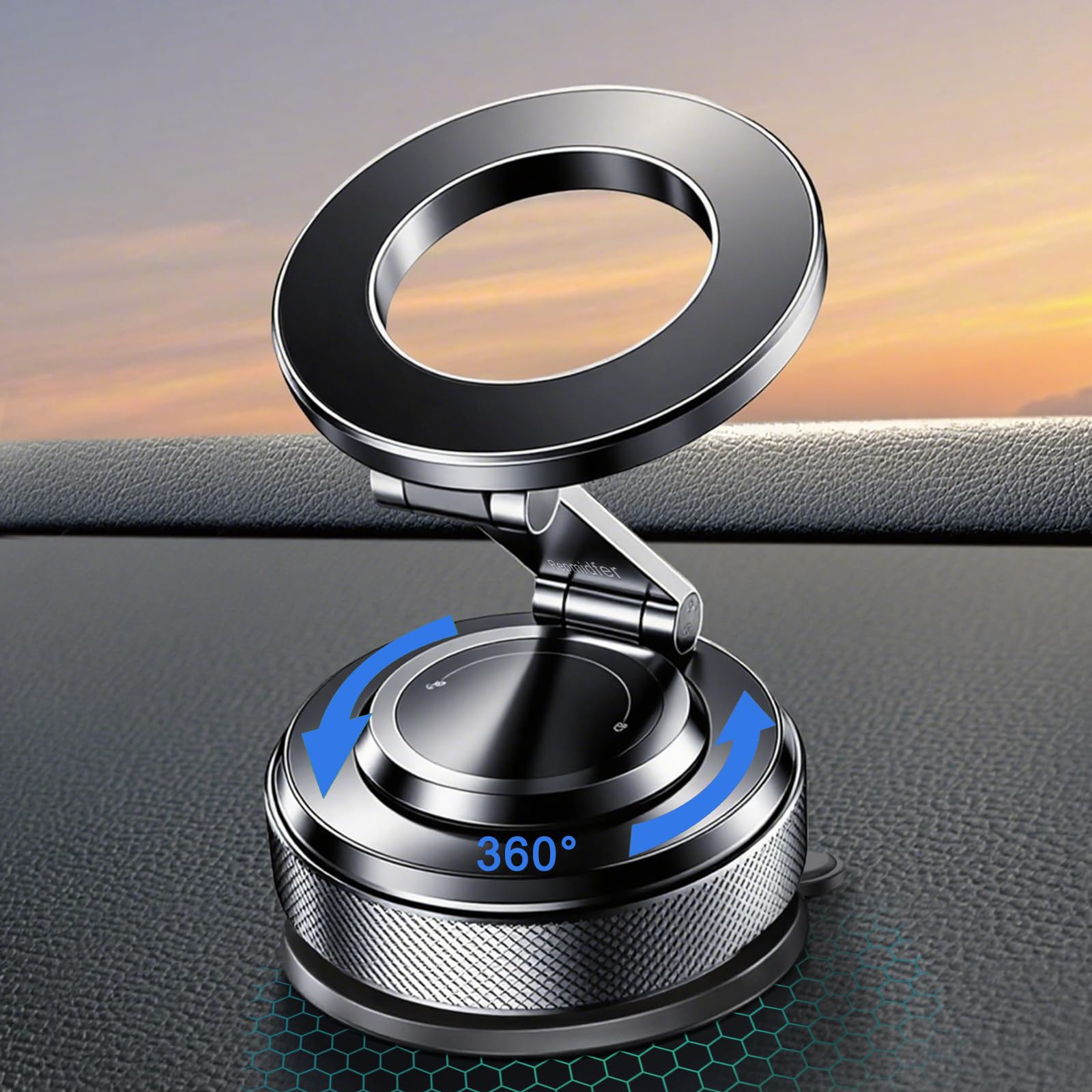 Repmidfer Upgraded 360 Adjustable Nano Gel Vacuum Magnetic Phone Holder For Smooth & Textured Surfaces, Car Phone Holder For Mag