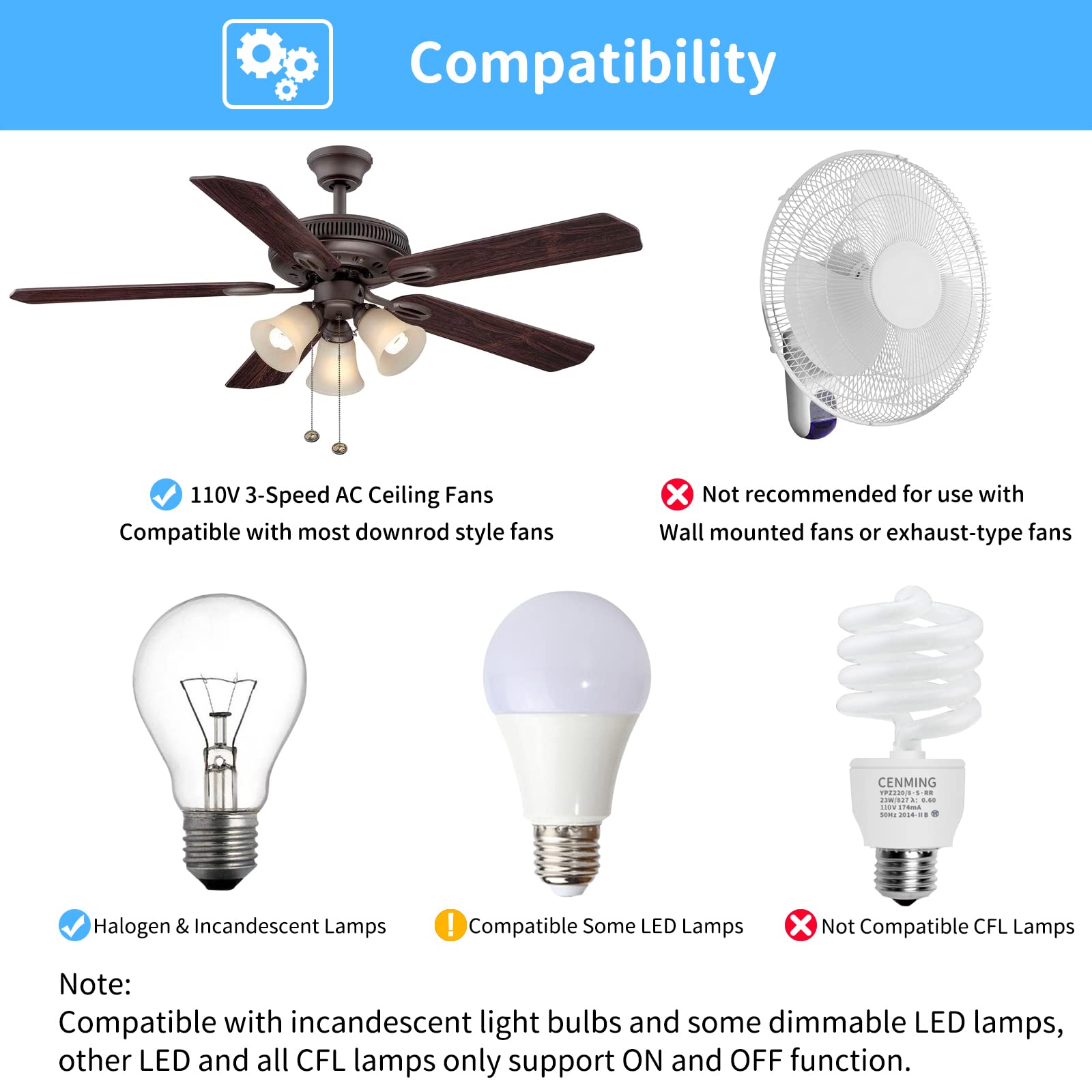 Universal Thermostatic Ceiling Fan Remote Control Kit With Holder For Hampton Bay Hunter Home Decorators Collection, Multiple Sp