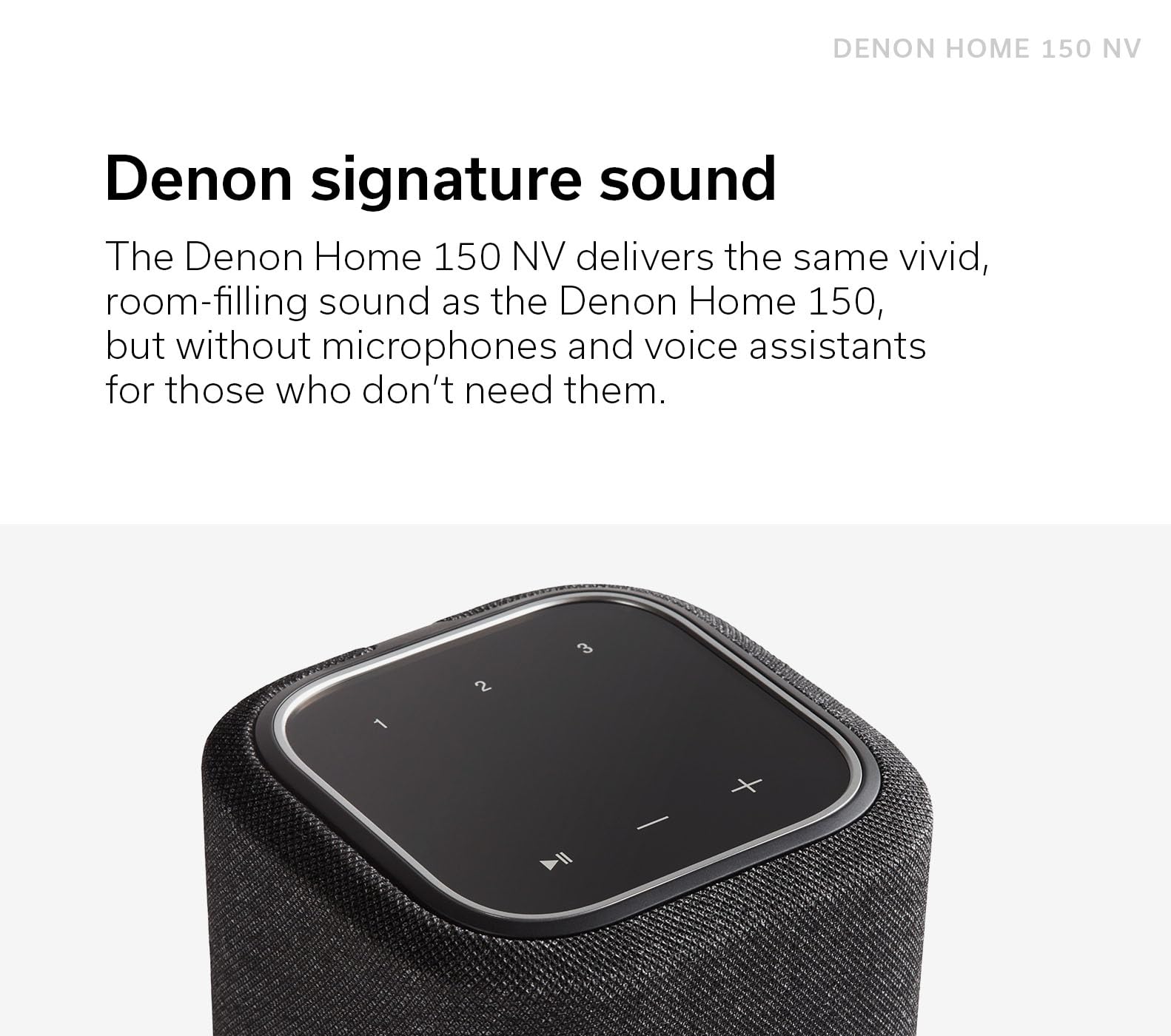 Denon Home 150 Nv Wireless Speaker (Black), 1'' Tweeter, 3.5'' Woofer, Home Speaker With Heos Built In, Airplay 2, And Bluetooth