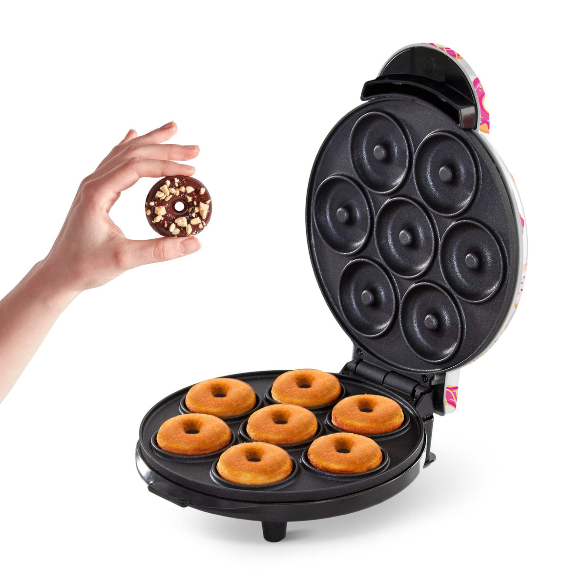 Dash Mini Donut Maker Machine For Kid Friendly Breakfast, Snacks, Desserts & More With Non Stick Surface, Makes 7 Doughnuts, Don
