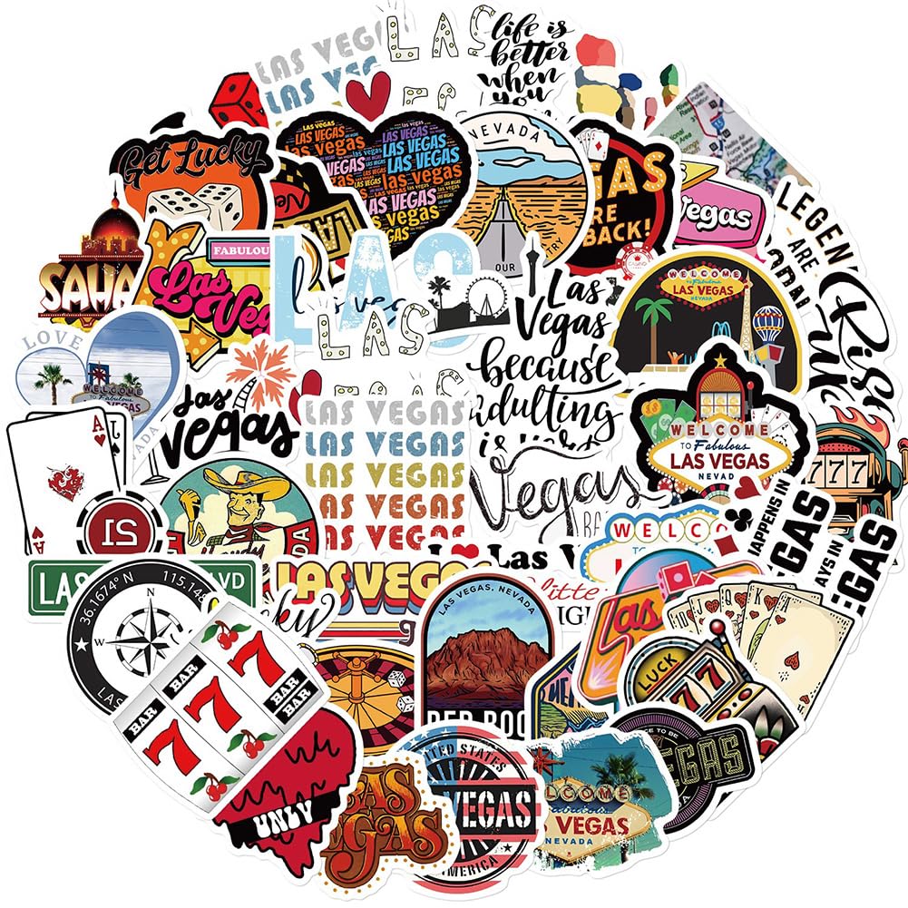 50Pcs Nevada Las Vegas Stickers Waterproof Vinyl Decals For Bike Water Bottles Laptop Bicycle Refrigerator Cup Luggage Computer