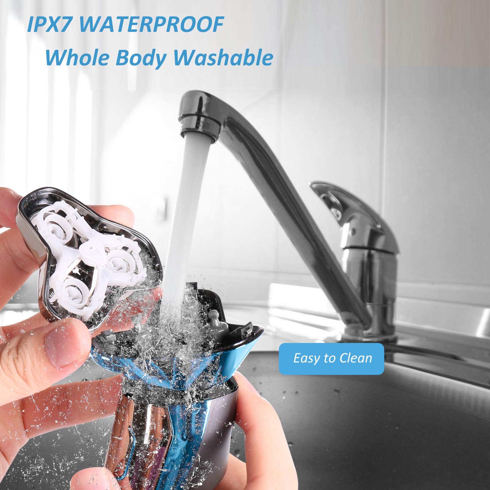 Electric Shaver For Men Waterproof Wet And Dry, Men'S Electric Razor Cordless Rechargeable 3D Rotary Electric Shaving Razors Wit