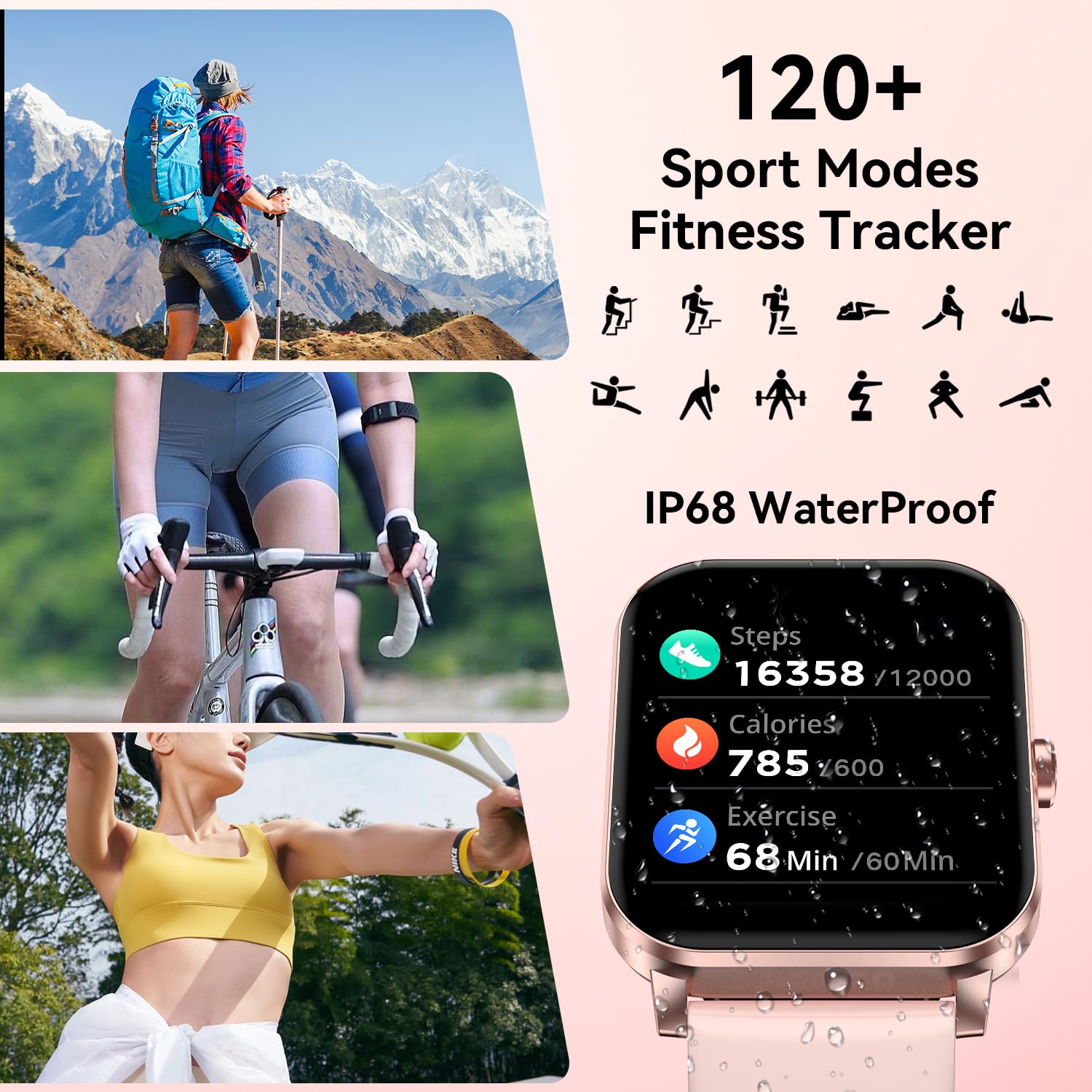 Smart Watch, 1.85'' Smartwatch For Men Women (Answer/Make Call), Heart Rate, Sleep Monitor, Pedometer, Spo2, Activity Tracker, I