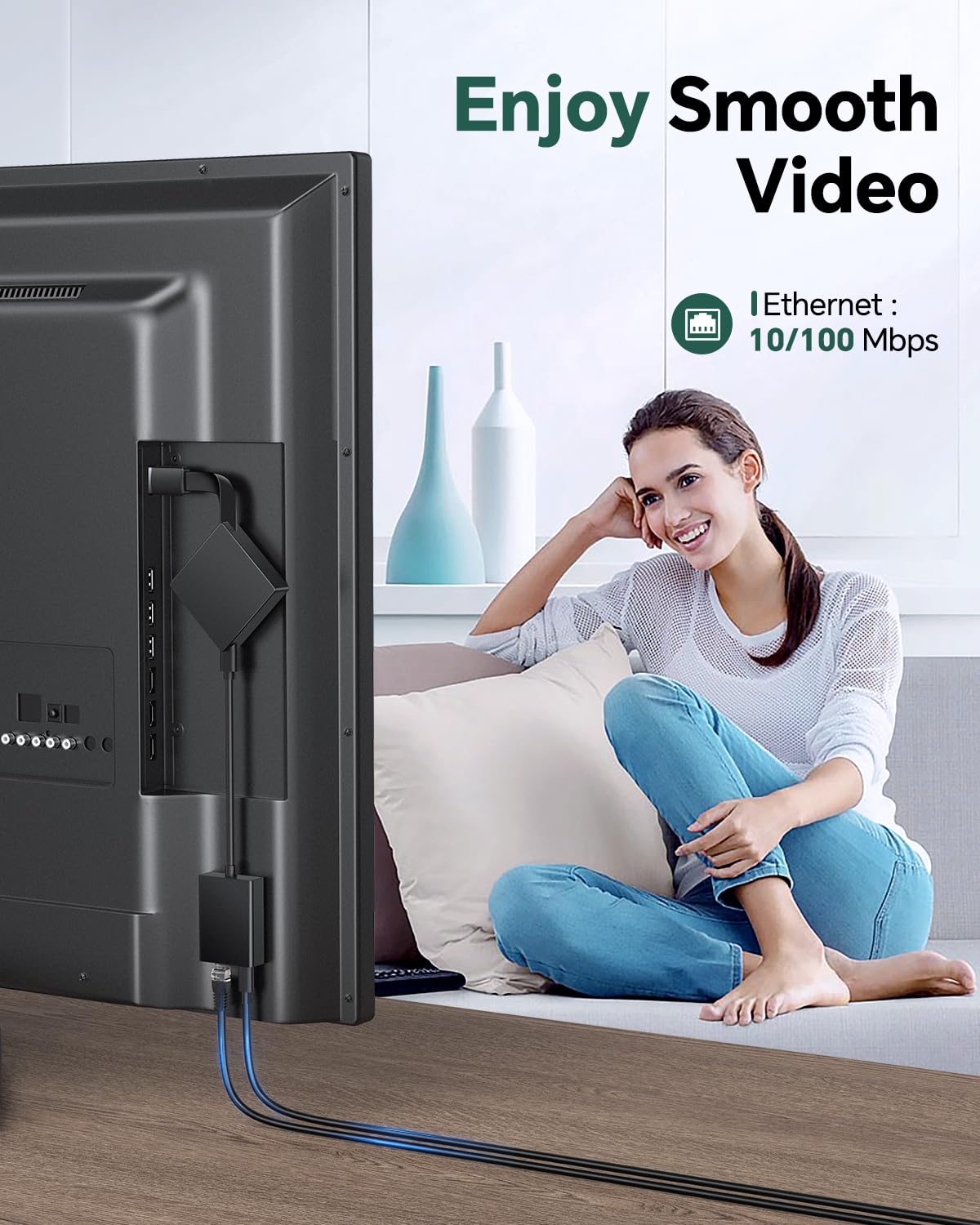 Zexmte Ethernet Adapter For Fire Tv Stick, Fire Stick Ethernet Adapter, Micro Usb To Rj45 Ethernet Adapter, Compatible With Fire