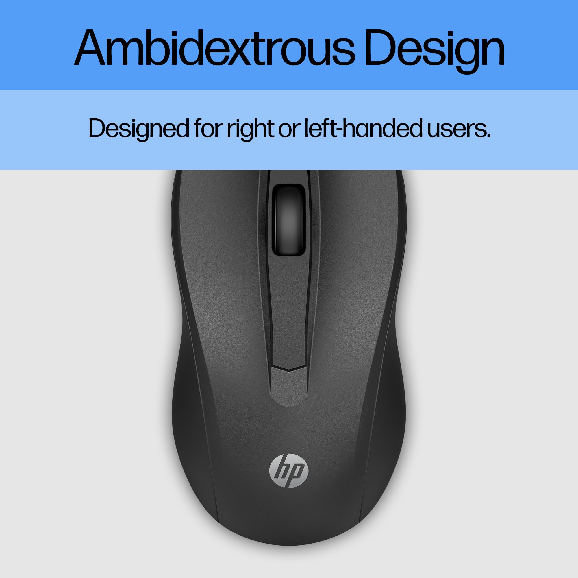 HP Wired Mouse 100   Precise Optical Sensor with 1600 DPI   Easy USB Connection   Ambidextrous Design   3 Button Control & Built in Scrolling   Multi OS Compatible (6VY96AA#ABL)