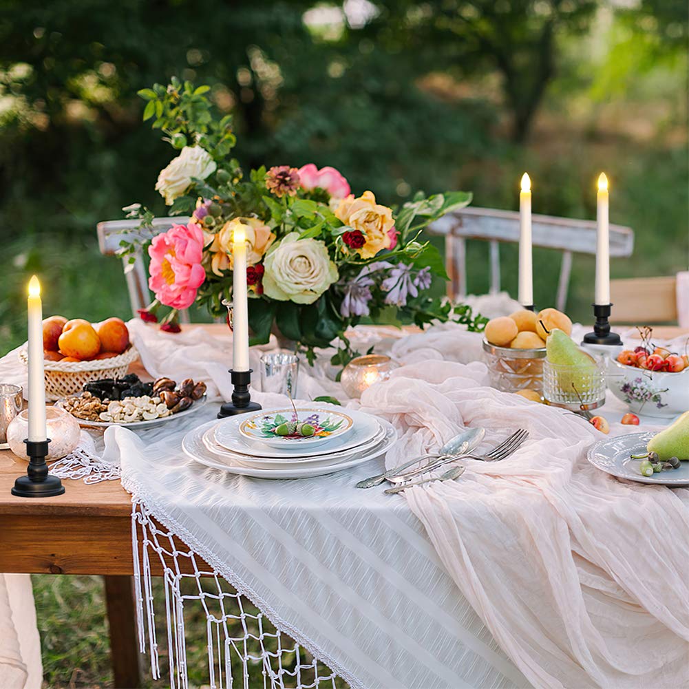 Soulbay 6Pcs Christmas Decorations Window Candles 7.9Inch Battery Operated Flameless Flicker Led Taper Candle Lights With Remote