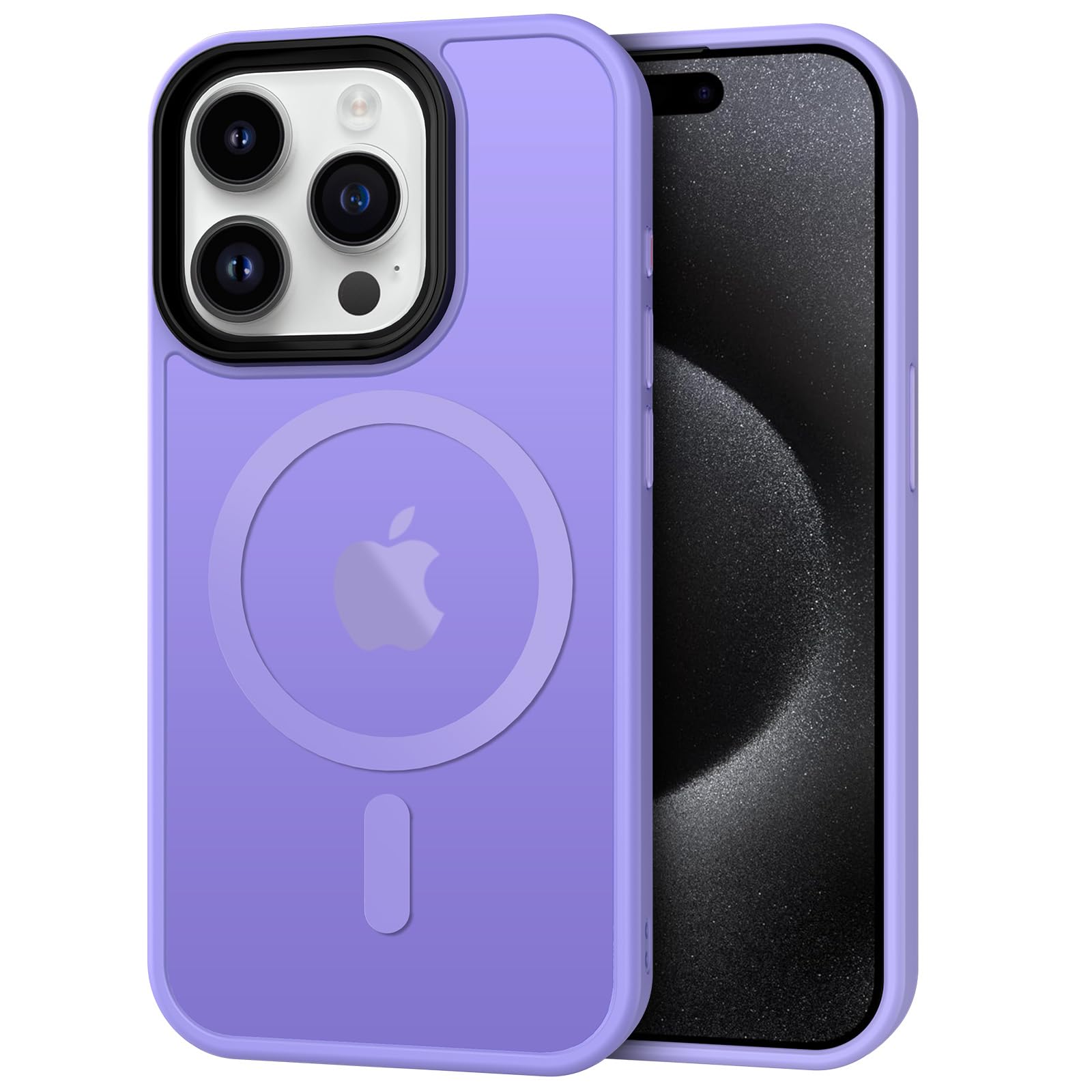 CACOE Magnetic Case for iPhone 15 Pro 6.1 inch-Compatible with MagSafe & Magnetic Car Phone Mount,Not Yellowing Anti-Scratch (Li