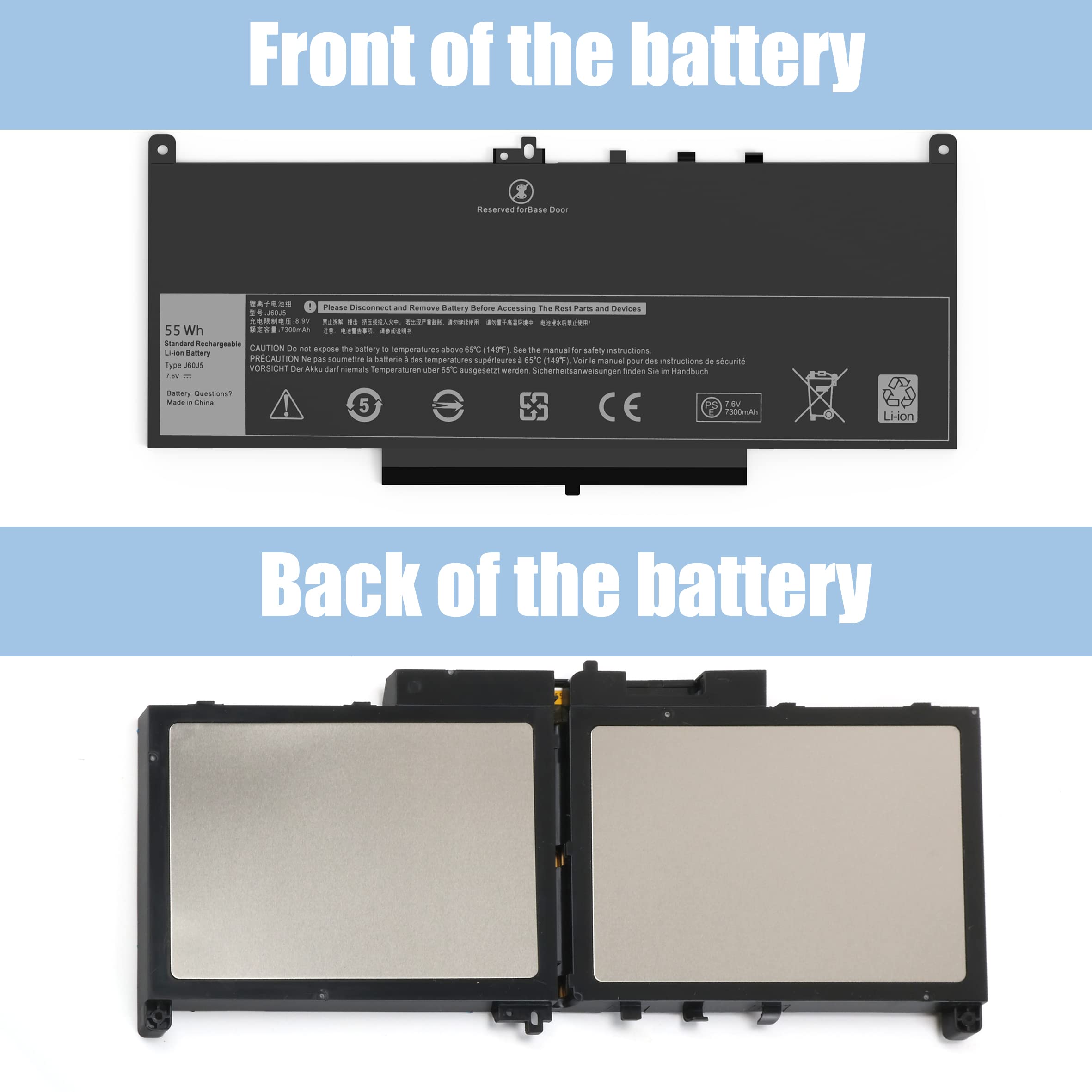 Vnyunqwe E7470 Battery E7270 Battery J60J5 Battery For Dell Latitude E7470 E7270 7470 7270 Laptop Battery, Type 1W2Y2 0Mc34Y Mc3