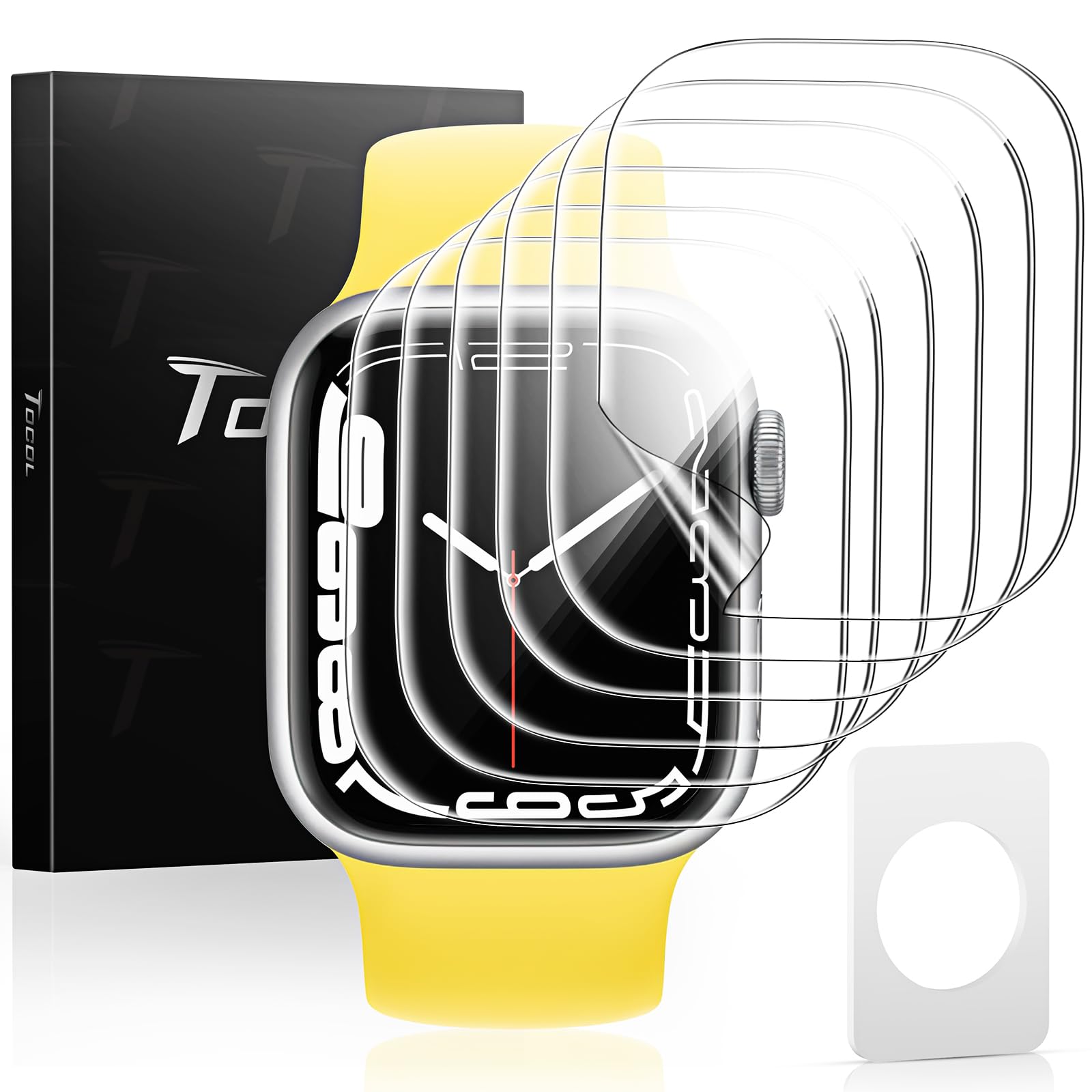 Tocol 6 Pack Screen Protector For Apple Watch Series 9/8/7 41Mm Flexible Tpu Film Clear Hd Soft Bubble Free Self Healing Iwatch