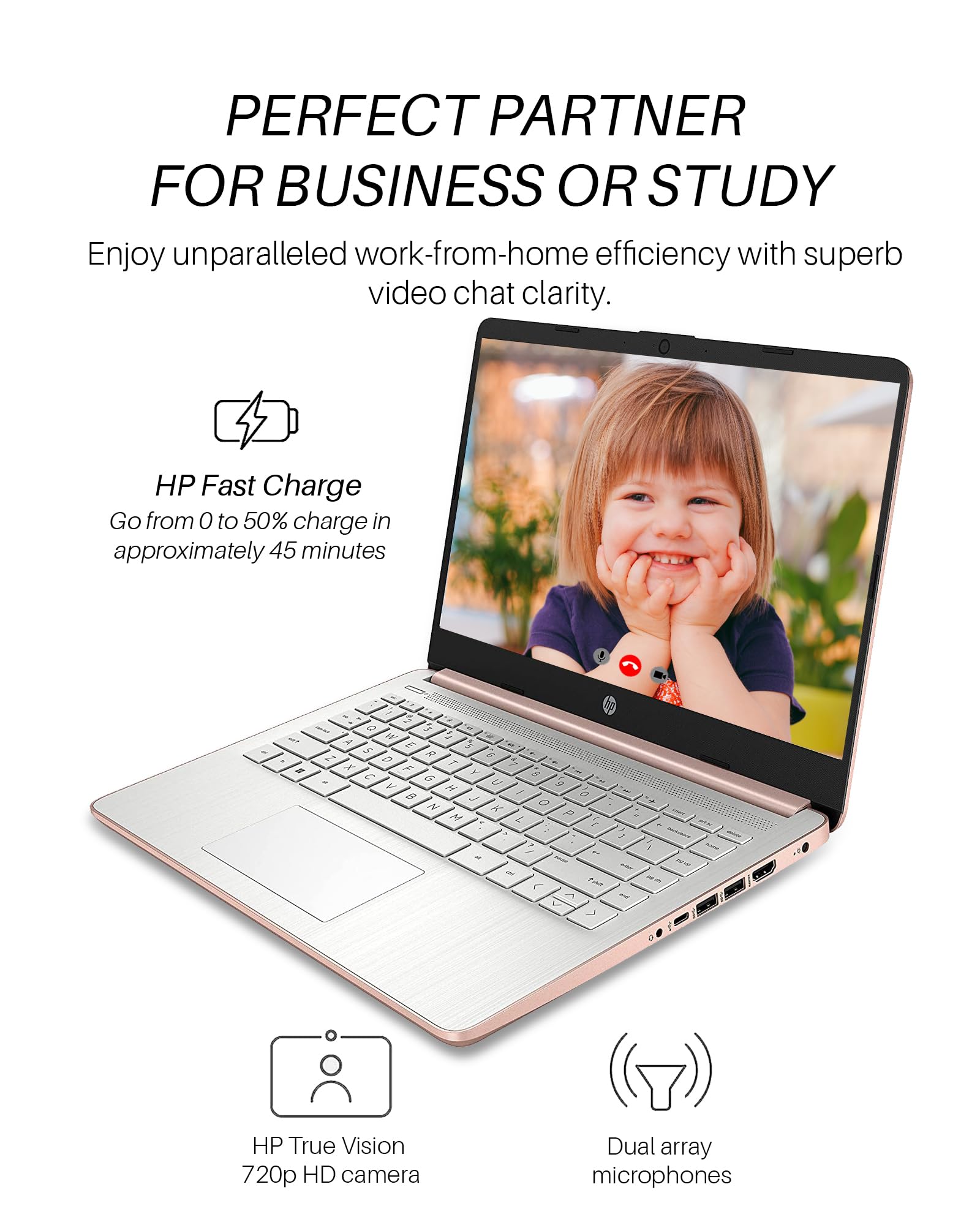 Hp 14 Inch Laptop Computer 2024 Newest, Intel Quad-Core N4120 Processor, 16Gb Ram, 64Gb Emmc, 1-Year Office 365, Long Battery Li