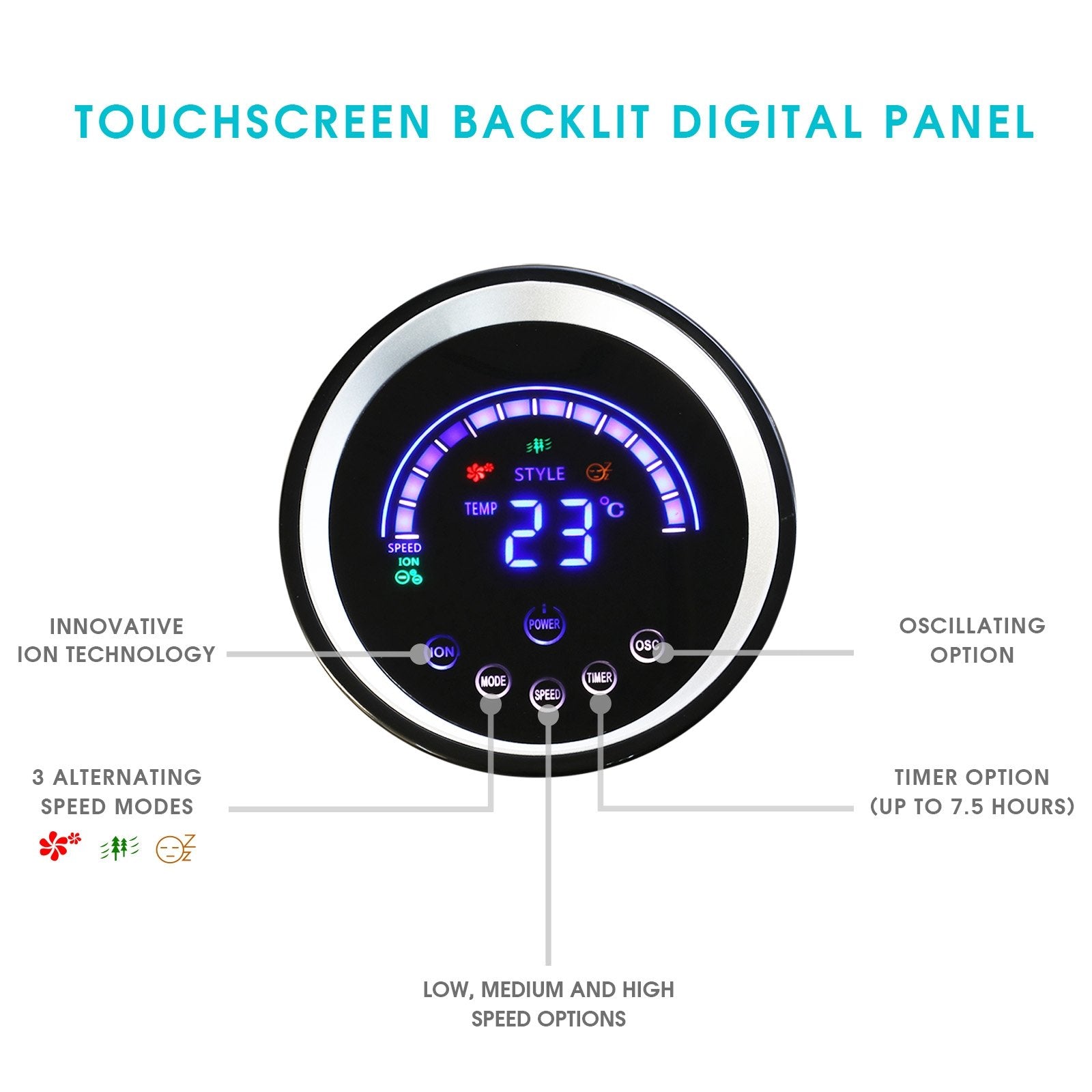 Vie Air Fan Collection, 50'' X 14.50'' X 14.25'', Black