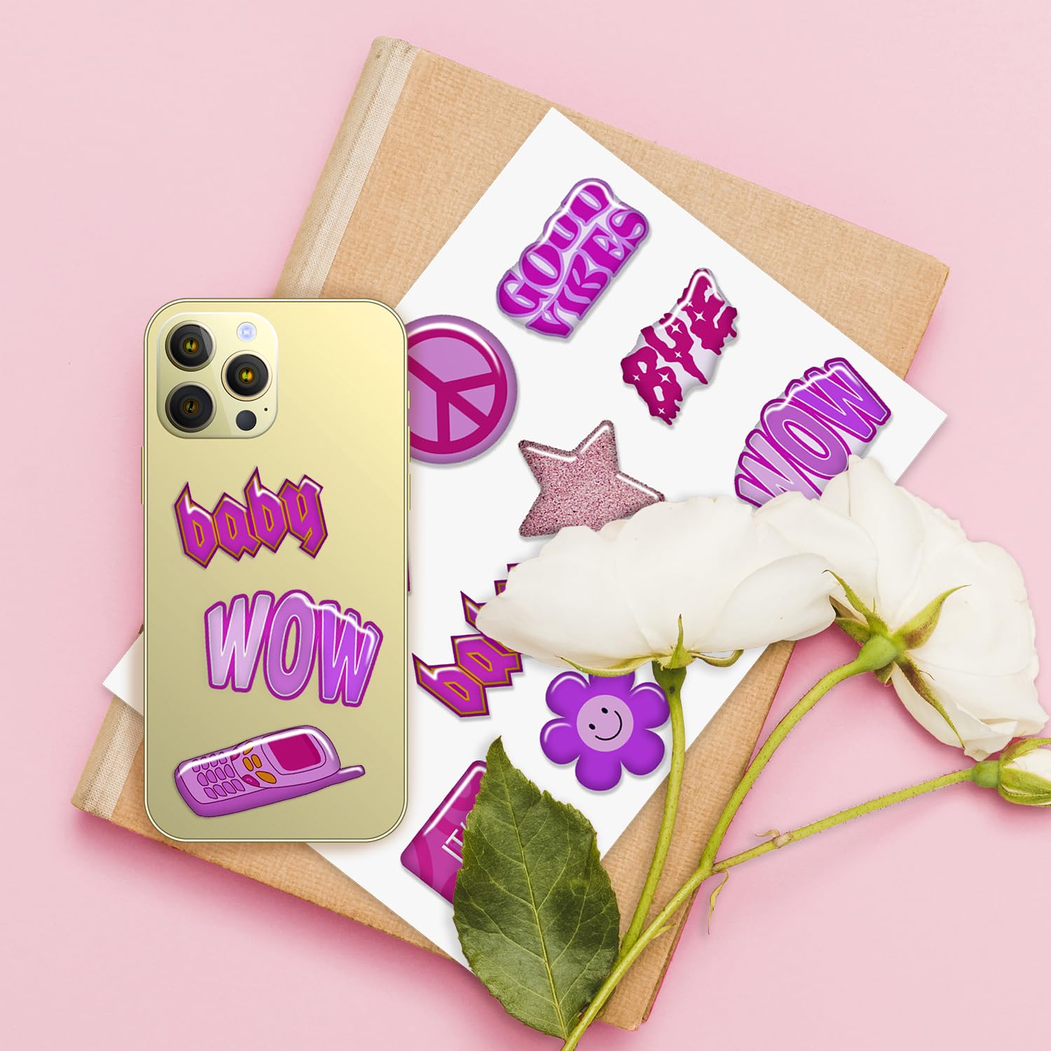 Y2K 3D Stickers For Phone Case Aesthetic   Puffy Cell Phone Stickers For Back Of Phone   3D Puffy Stickers For Adults, Girl Smal