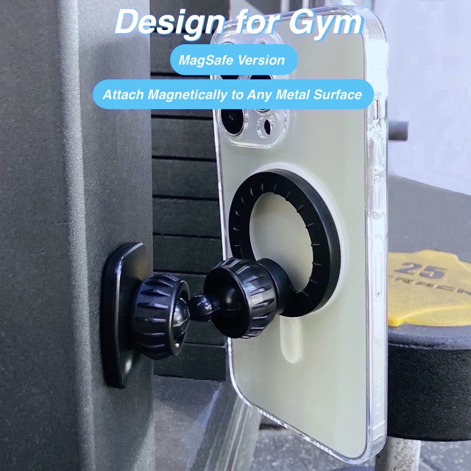 Armolabx Gym Magnetic Phone Holder Mount For Magsafe, Dual Magnetic Phone Holder For Gym Attach To Metal Surface, Gym Phone Hold
