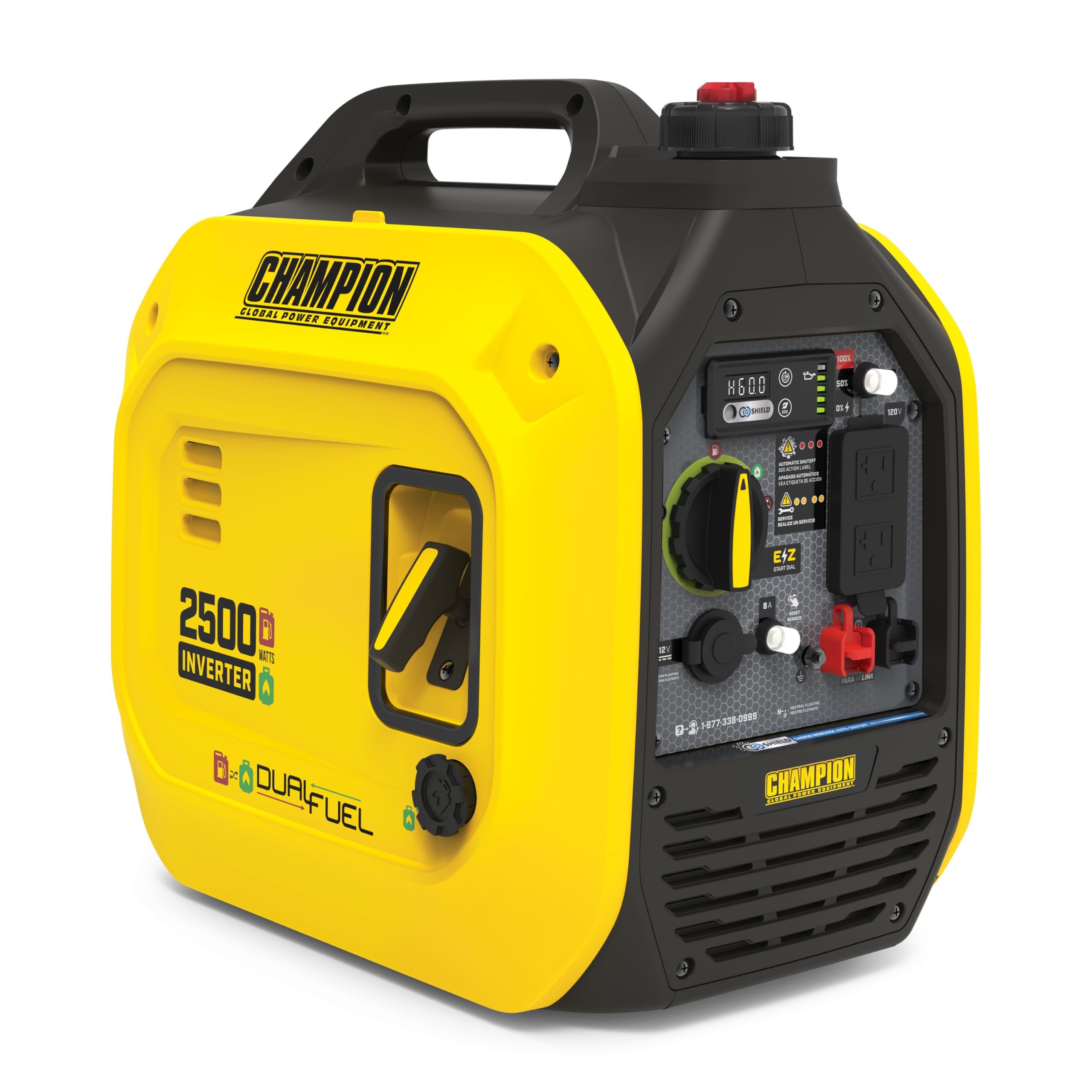 Champion Power Equipment 2500 Watt Dual Fuel Portable Inverter Generator With Quiet Technology And Co Shield