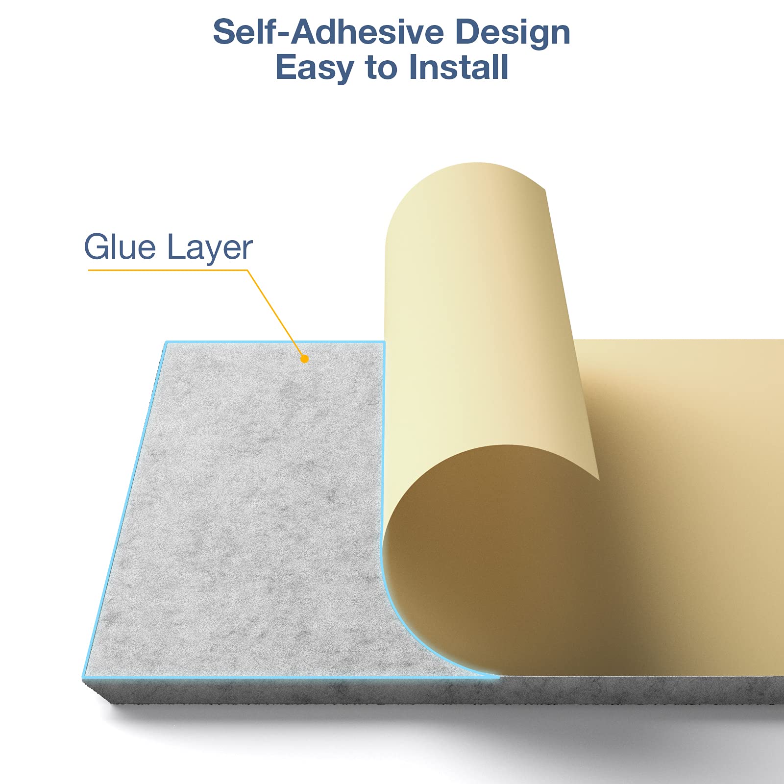 Lebenforce Self Adhesive Acoustic Panels Tiles 12 Pack, 12'' X 12'' X 0.4'' Polyester Sound Proof Padding, High Density Soundpro